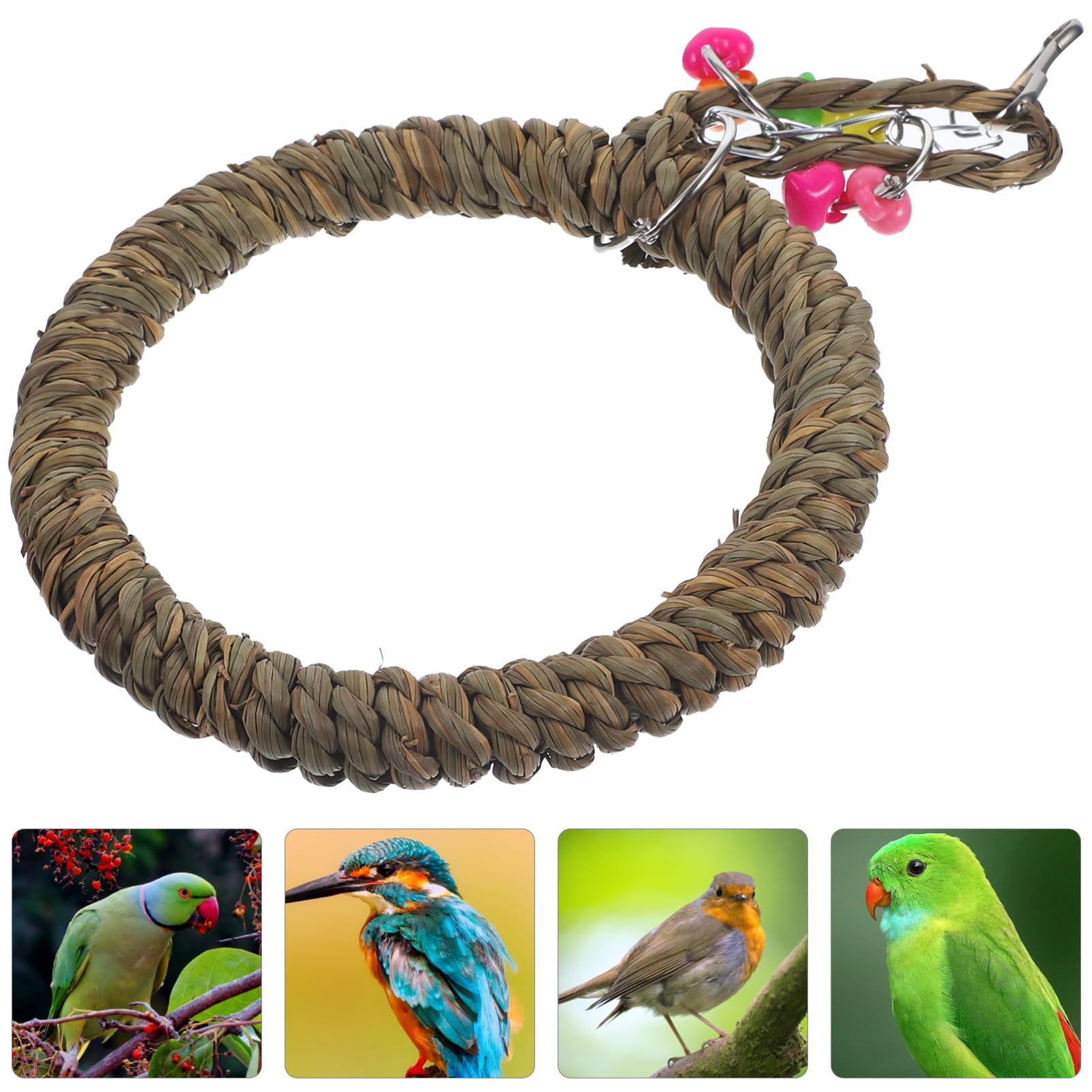 BESPORTBLE 5pezzi Altalena Decorativa Per Pappagalli Trespolo Da Appendere Per Uccelli Gioco Divertente e Resistente Per Parrocchetti e Cockatiel Accessorio Per Benessere Degli Uccelli
