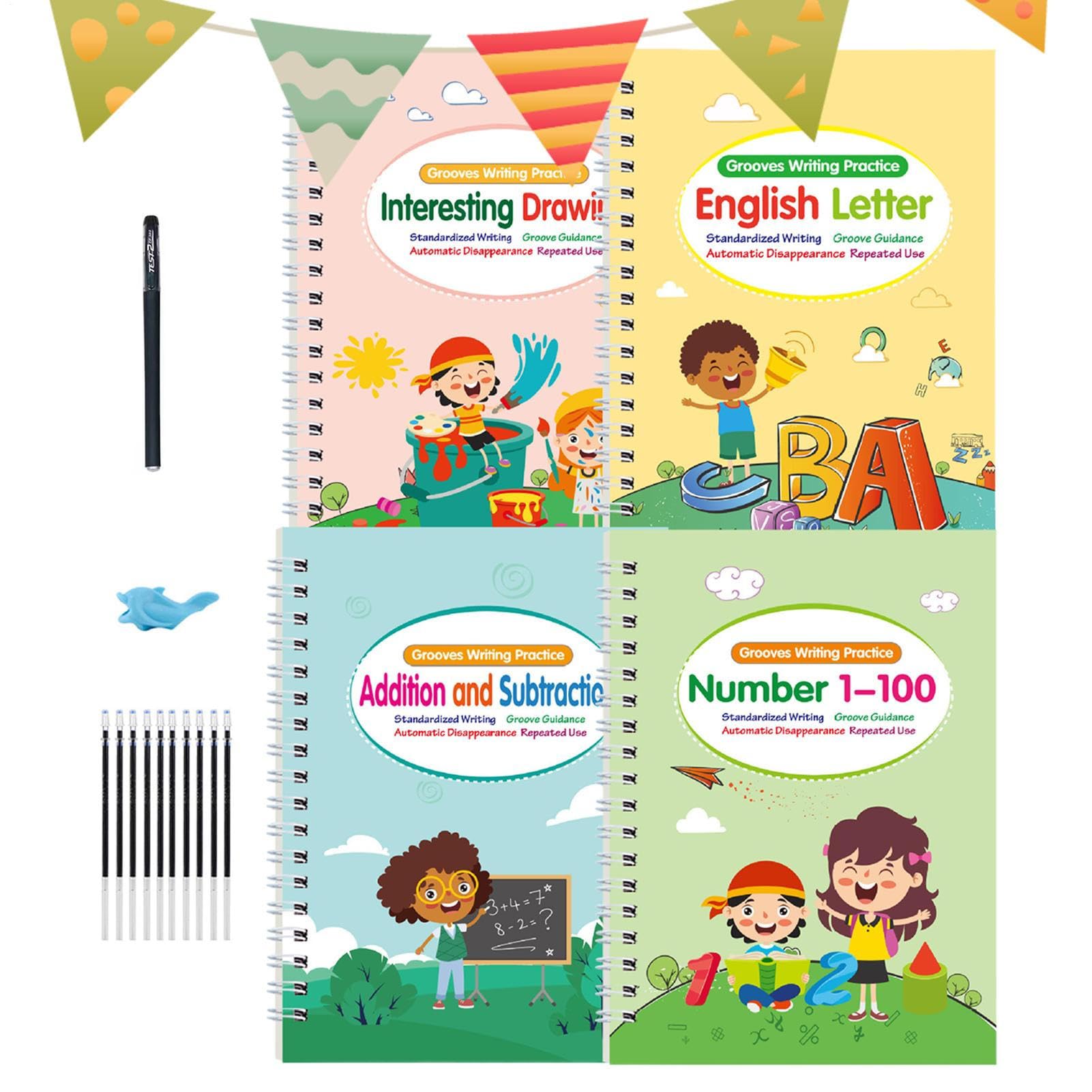 Cuadernos mágicos para niños con ranuras tridimensionales de aprendizaje 8