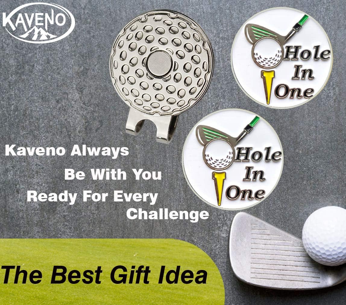 kaveno Golf Ball Marker with Golf Hat Clip, Great Gift for Any Occasion PremiumCollection (Hole in One) : Sports & Outdoors