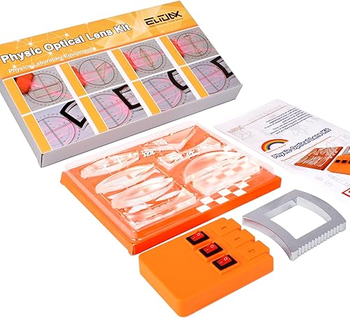 Juego de experimentos ópticos de física Refracción Reflector multifunción Prisma triangular Lente convexa Esfera de espejo cóncavo Fuente de luz
