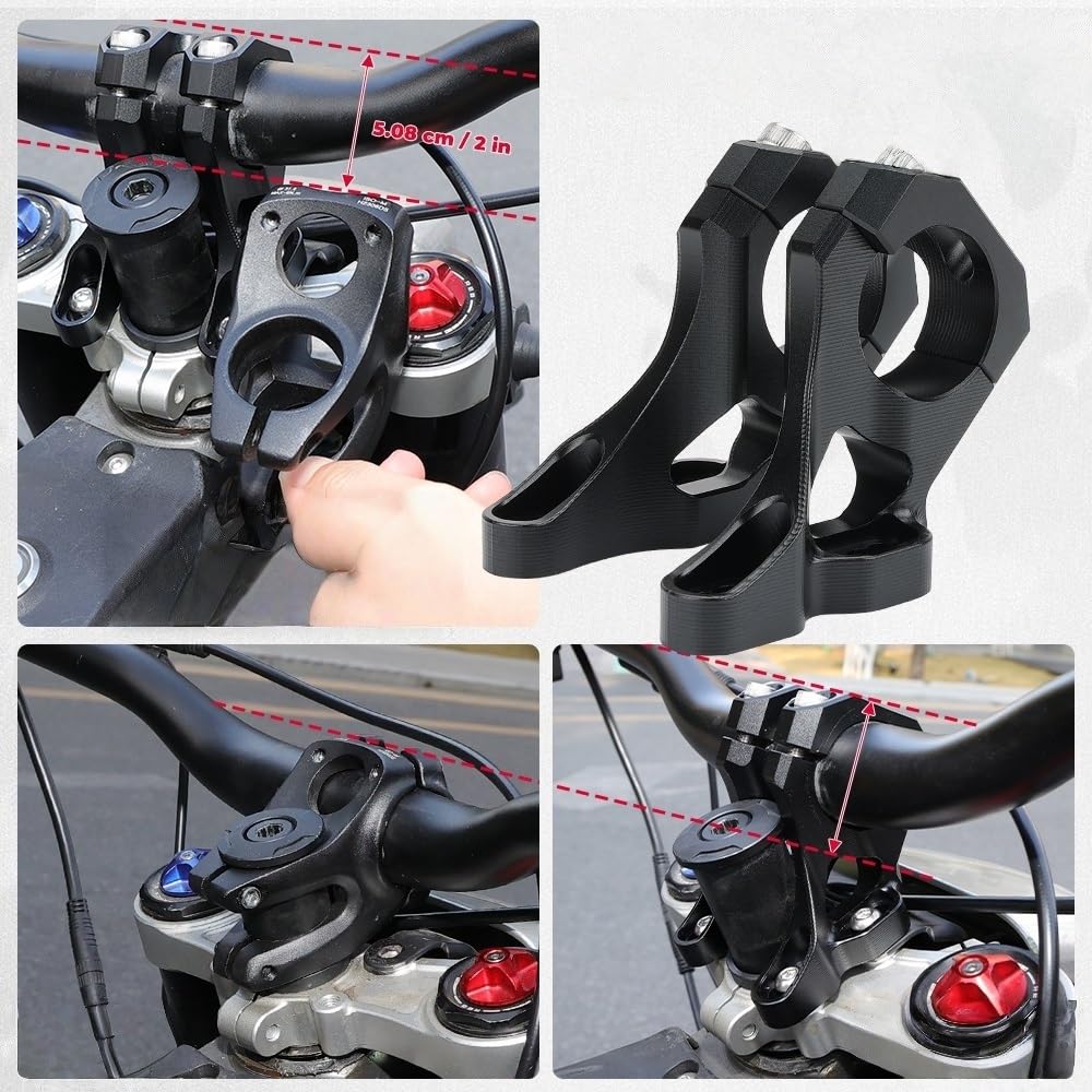 Extensiones de manillar Abrazadaera Manillar Apto Para Surron Light Bee XS Soporte De Manillar Delantero Motocicleta Motocross Vástago De Dirección Piezas Modificadas(Handlebar)