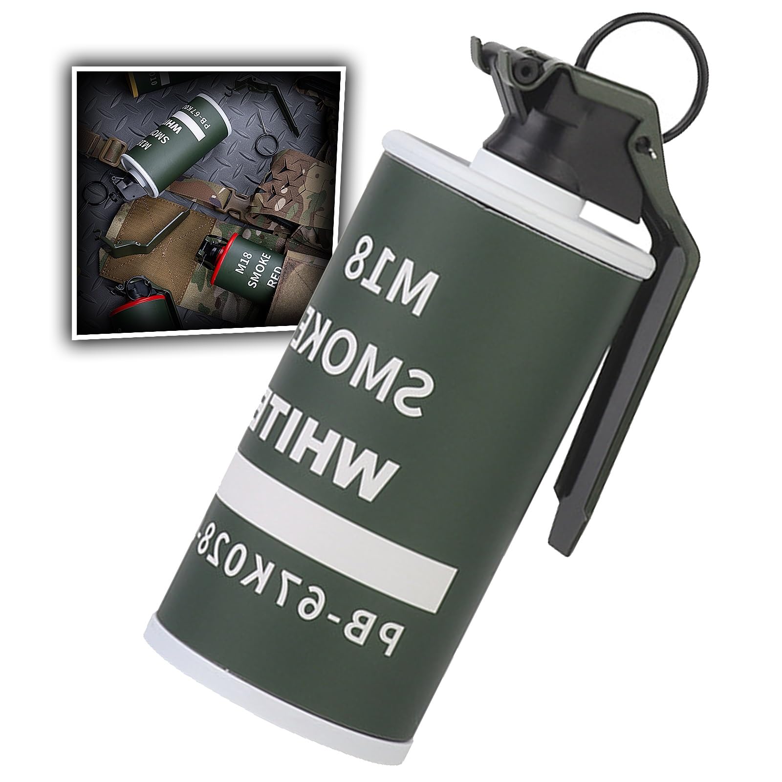 AQzxdc Tactical Dummy Grenade Toy Model Plastic Grenades CS Airsoft Tactical Gear Accessories for Army Fans Cosplay Movie Props Outdoor(M18-W)
