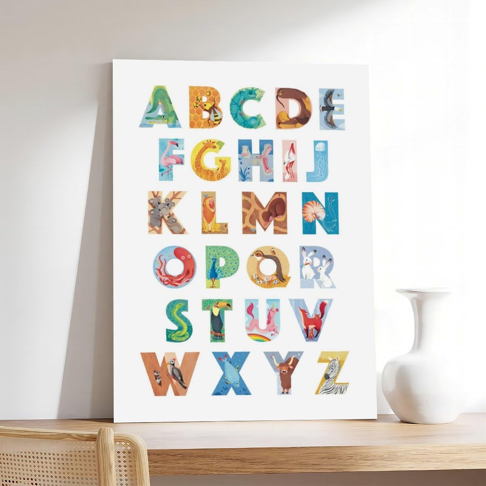 Poster éducatif sur toile pour la maternelle - Décoration murale pour salon, chambre à coucher - 30,5 x 45,7 cm (L x l)