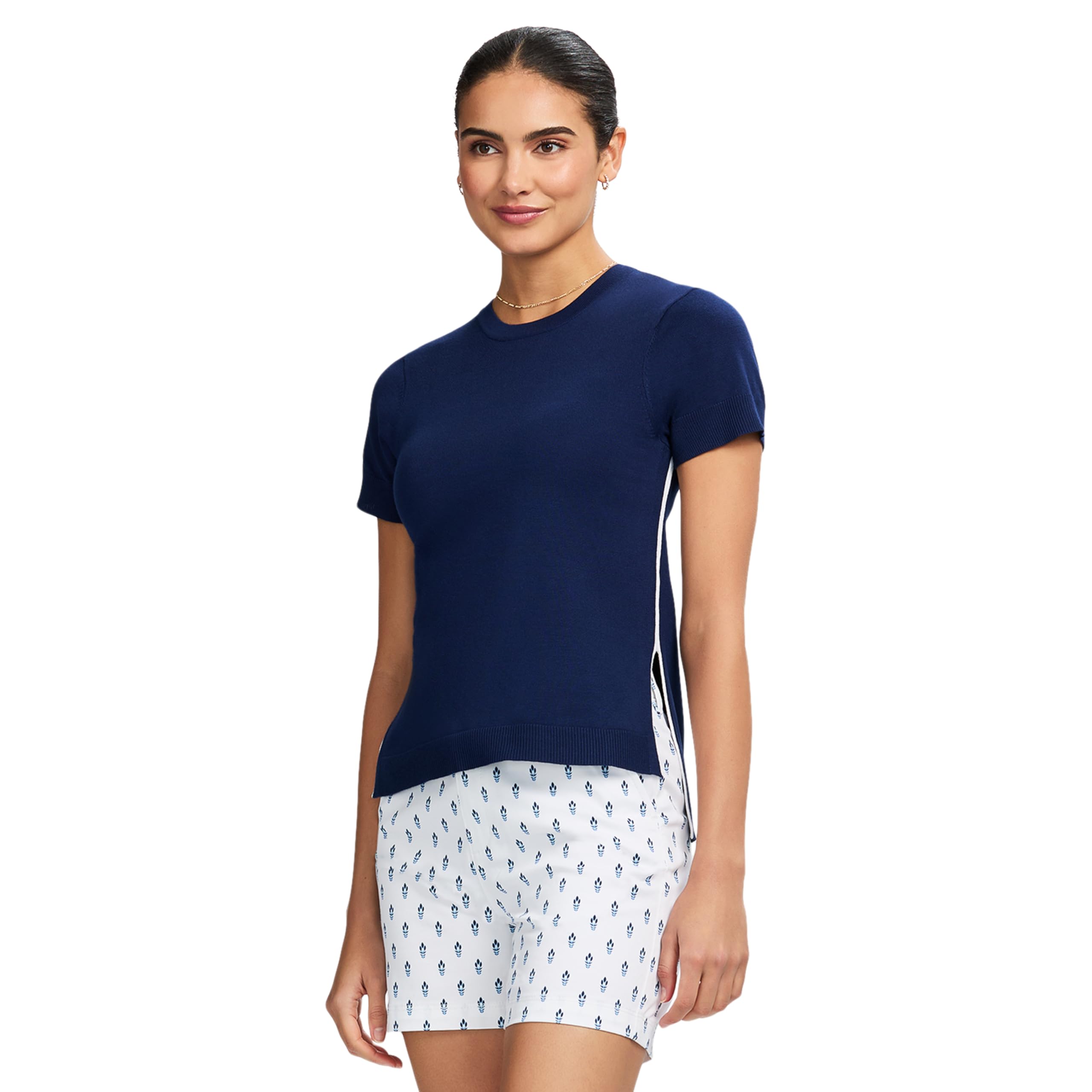 Izod Womens Short Sleeve Performance Stretch Sweater