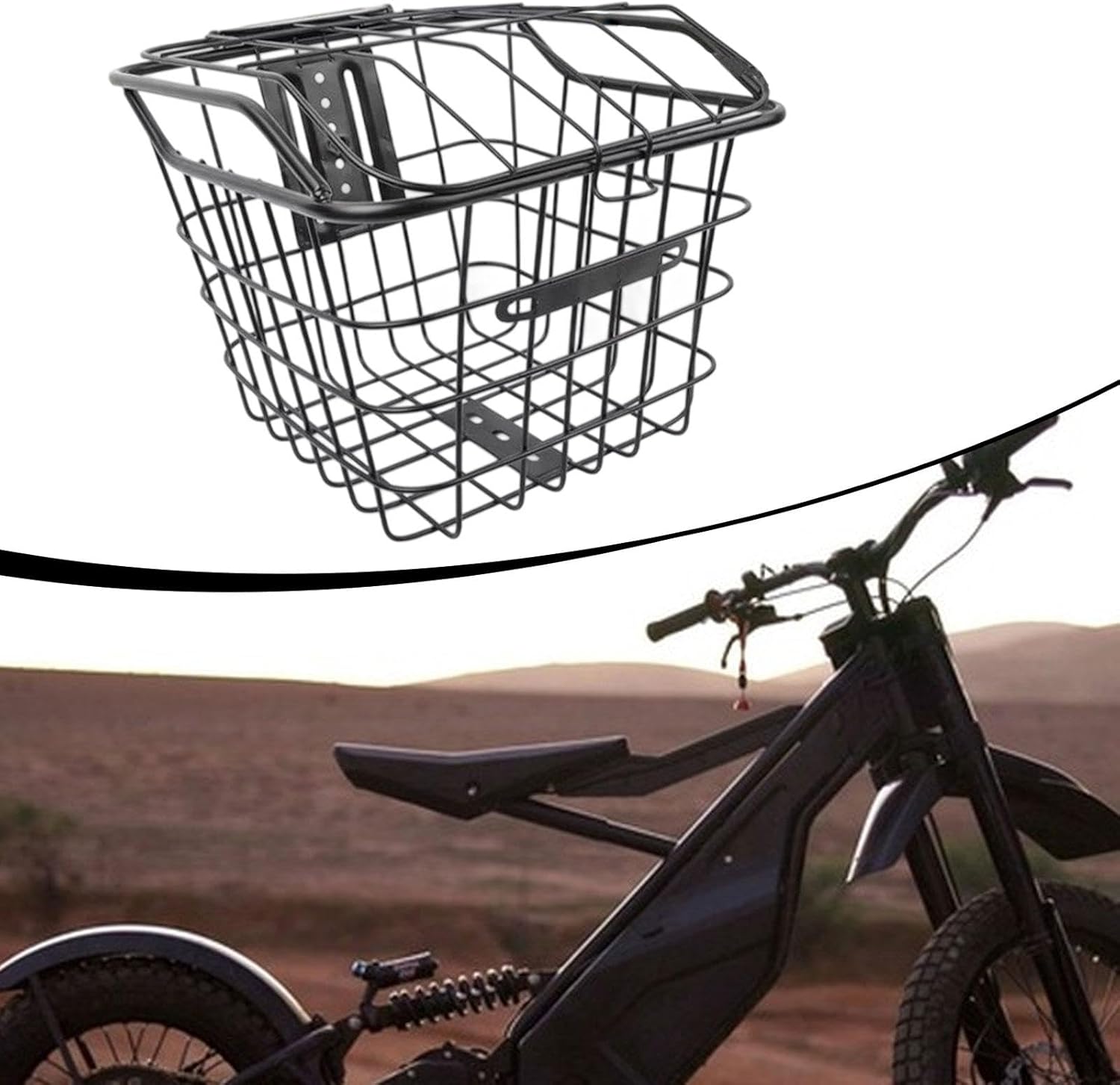 Electric Bike Basket Front Cargo Rack Practical Easy Assembly Metal Wire Universal Bicycle Basket for Casual Biking Accessory