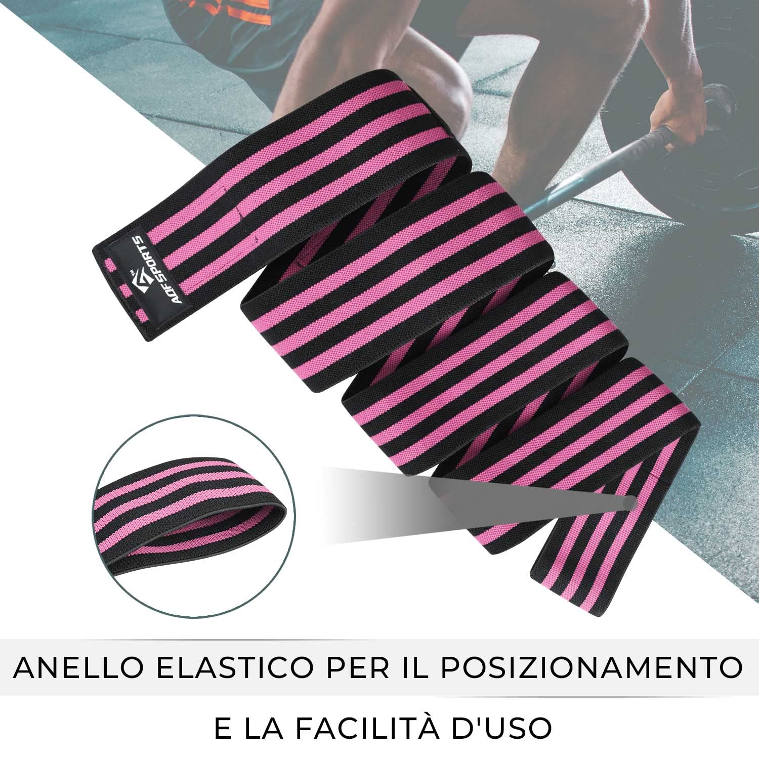 AQF Ginocchiere per Sollevamento Pesi, Con Certificazione IPL e USPA, per Palestra, Resistenti, 198,1 cm, Cinghie di Supporto Elasticizzate, per Powerlifting, Squat (Paio)