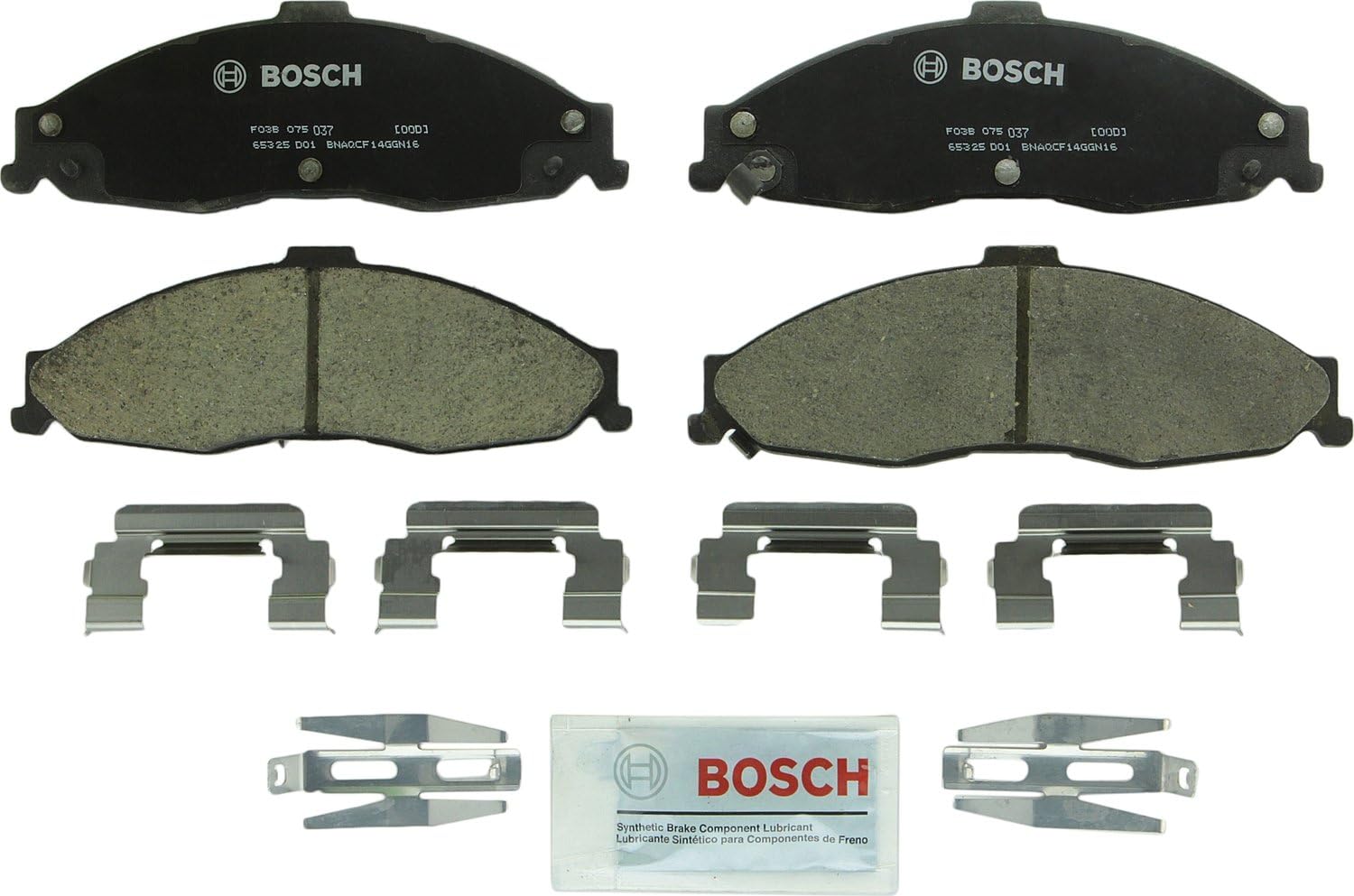 BOSCH BC749 QuietCast Premium Ceramic Disc Brake Pad Set - Compatible With Select Avanti II; Chevrolet Camaro; Pontiac Firebird; FRONT