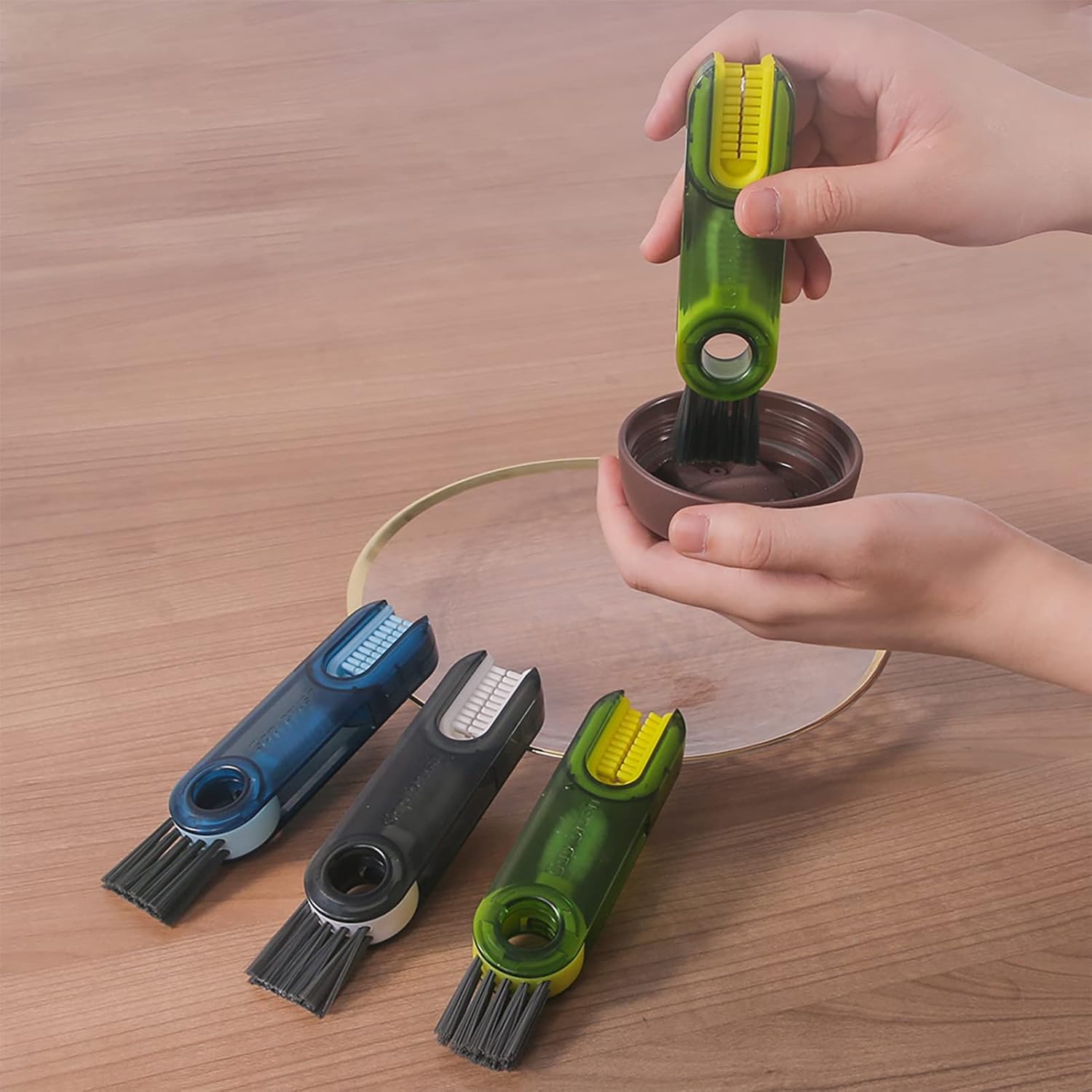 3 in 1 Cup Lid Gap Cleaning Brush Set, Multifunctional Insulation Bottle Cleaning Tools, Mutipurpose Tiny Silicone Cup Holder Cleaner, Home Kitchen Cleaning Tools 2