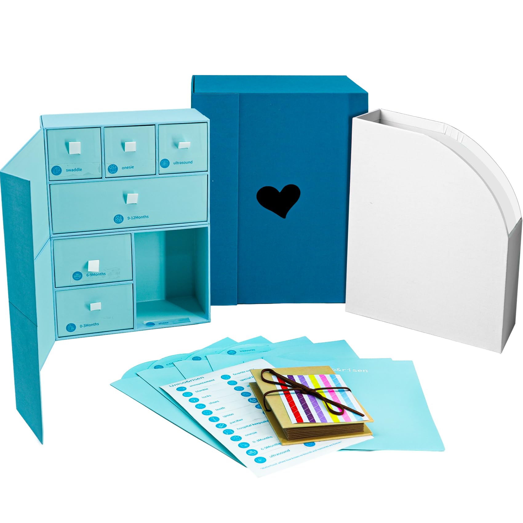 Photo 1 of Baby Keepsake Box for Treasured Memories, Fairytale - Lightweight, The Deluxe Library Fabric Bound Handcrafted Baby Boxes with Labels for Gender Neutral Baby Shower Gifts for Girls, Boys,Mother’s Day