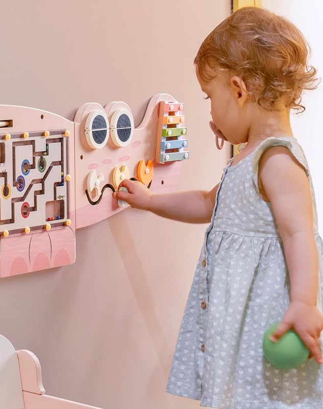 ROBOTIME Krokodil fa aktivitásfal Turnaze interaktív dzsungel Montessori játék alakválogatókkal