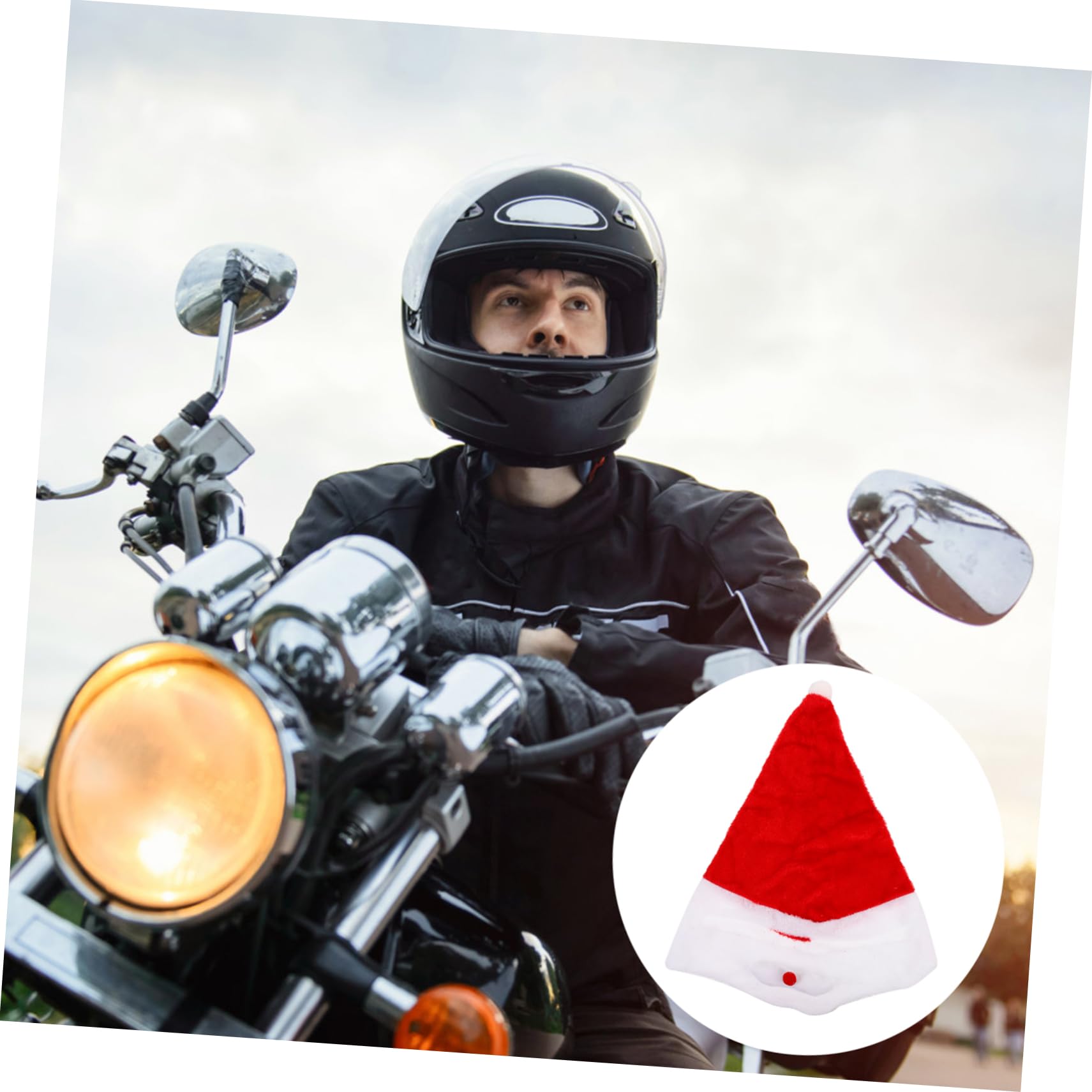 Ciieeo 3 Piezas De Gorros De Papá Noel Creativos Para Adultos Fundas Navideñas Para Casco Gorros De Papá Noel Para Decoración De Casco Unisex.