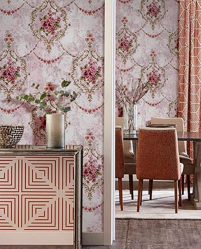 Miniatura 5 de Papel tapiz de damasco para despegar y pegar, vinilo extraíble, autoadhesivo, papel de contacto de damasco para dormitorio, revestimiento de