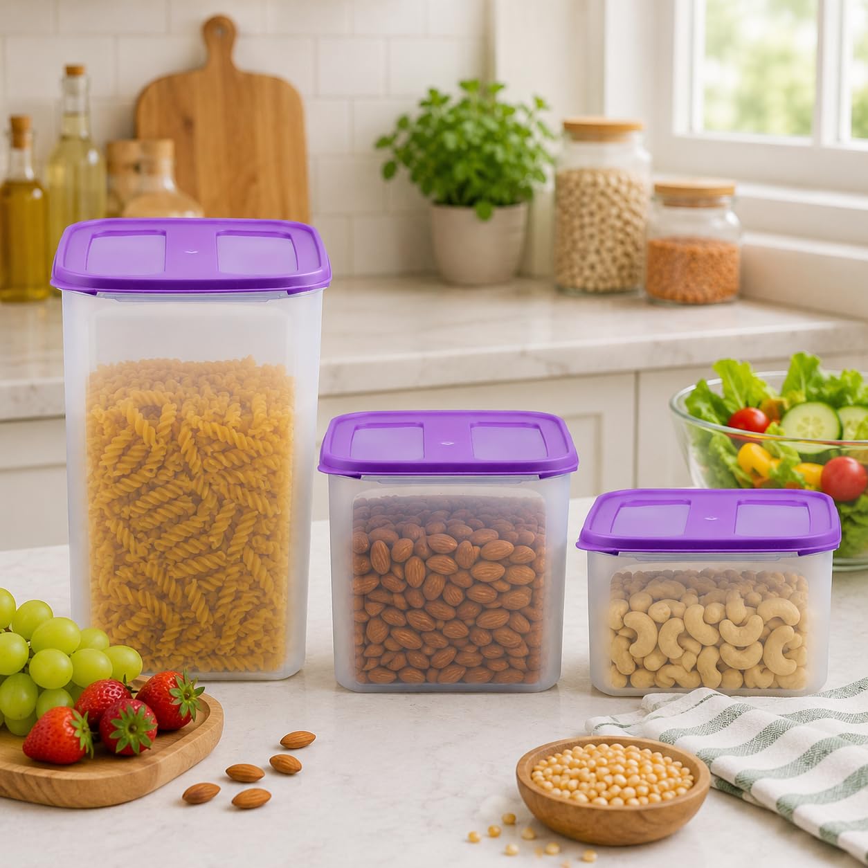Cutting EDGE Airtight Container Set - 3 Piece Purple -4