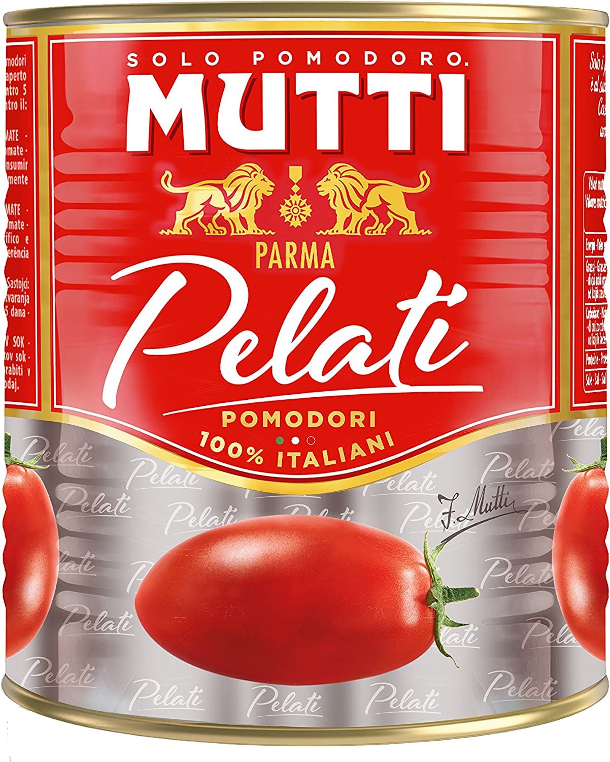 Mutti Pomodori Pelati - Pelador de ciruela (100% italiano, 12 x 800 g)