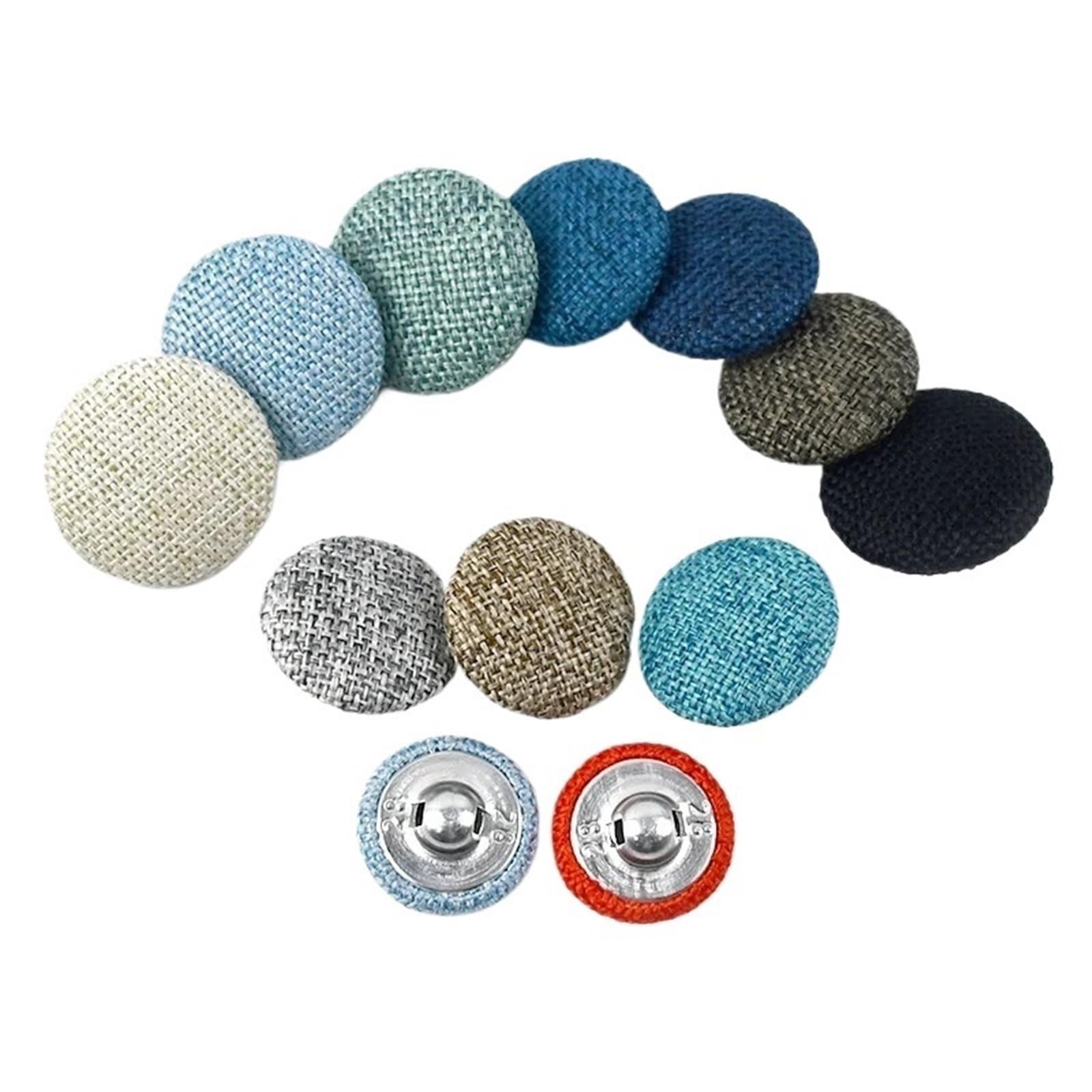 100 botones de metal cubiertos de 15-30 mm para decoración de abrigos de ropa, cojines de sofá (6 rosa coral, 30 mm)
