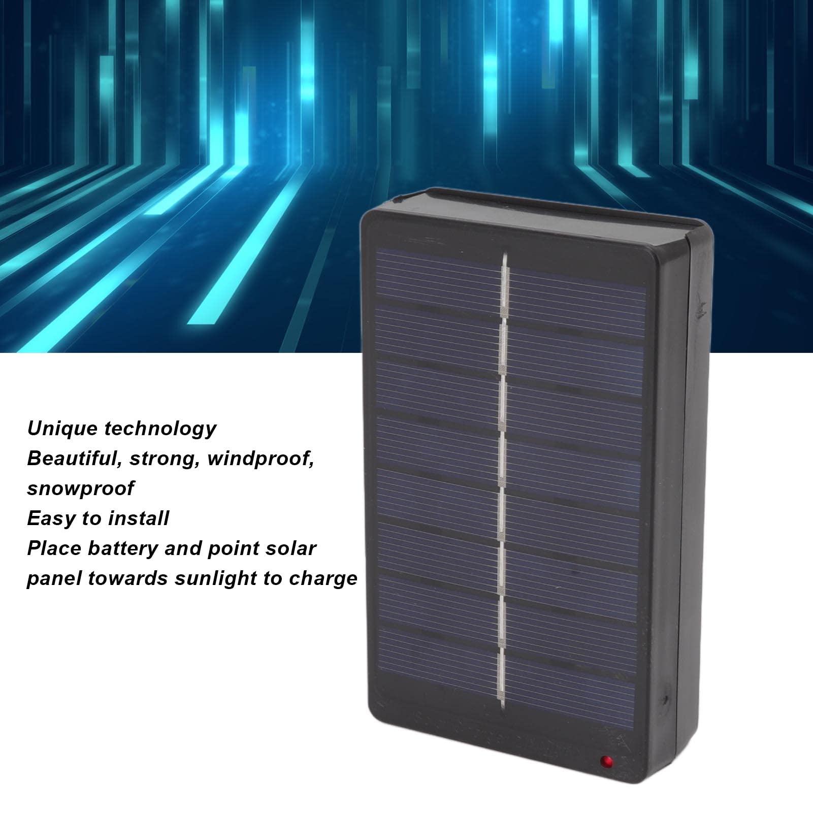 Solar Battery Charger, Lightweight Solar Panel Charging Case Strong Snowproof Easy to Install DIY for