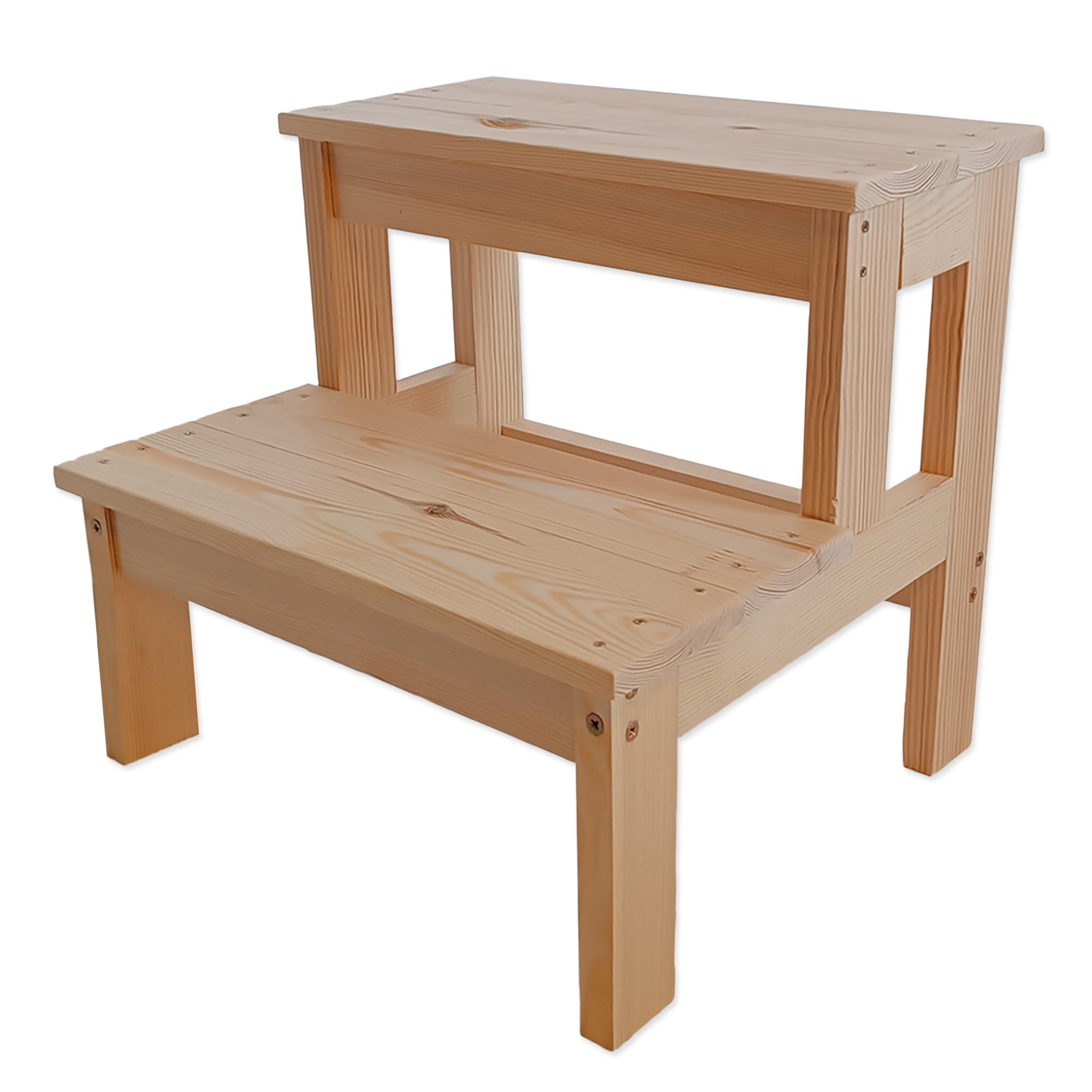 MG Design Escalera de Madera 2 peldaños – Estable y Segura, escalón para niños y Adultos, peldaño baño Cocina Armario, Uso doméstico