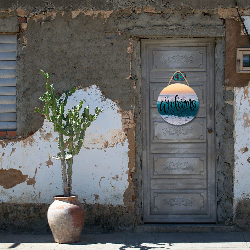 Amazon.co.jp: 白い海の波 木製看板壁掛け屋外縦型玄関おしゃれ