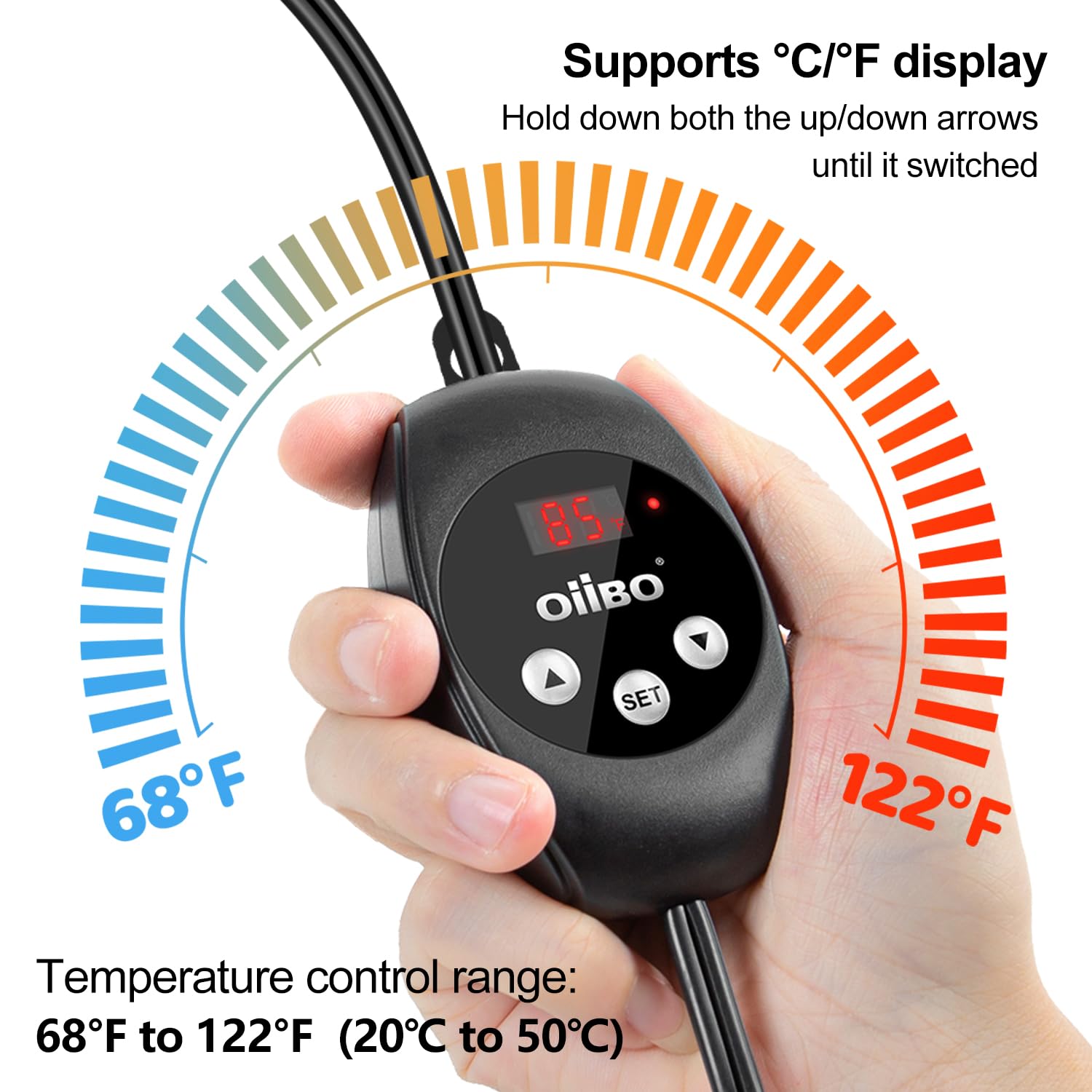 Oiibo Reptile Light Fixture with Dimming Thermostat, 8.5 Inch Dome Lamp Cap Reptile Heat Lamp Fixture,Terrariums Light Fixture for UVB Bulb Basking Heat Bulb, Max 150W - image 7