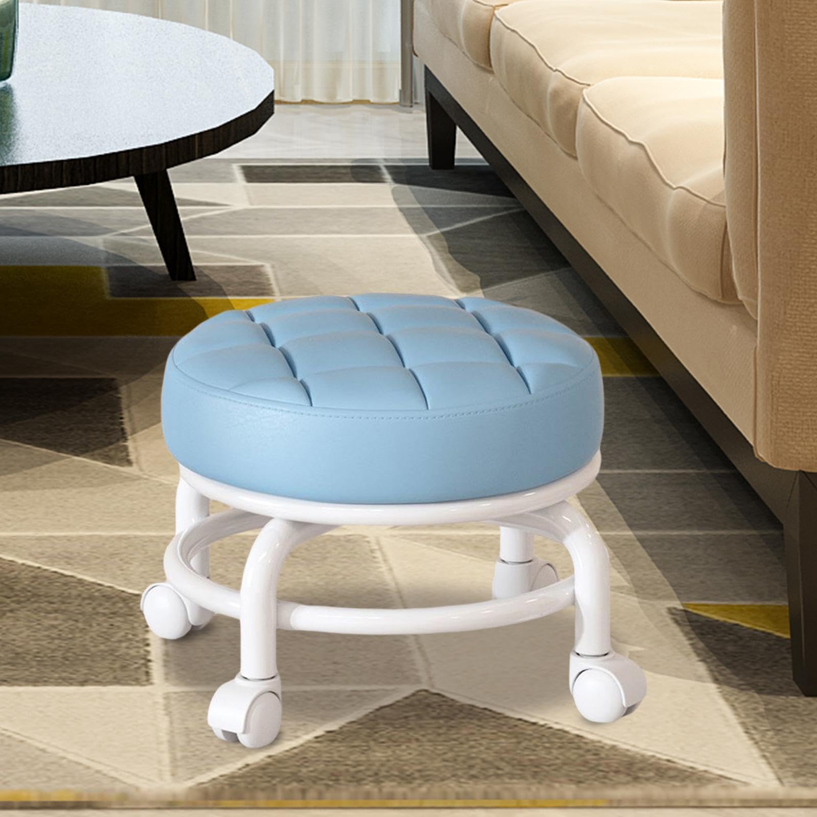 NRG Rolling Stools with Removable Backrest Purple - Massage Stools - Salon & Spa Stools - 3