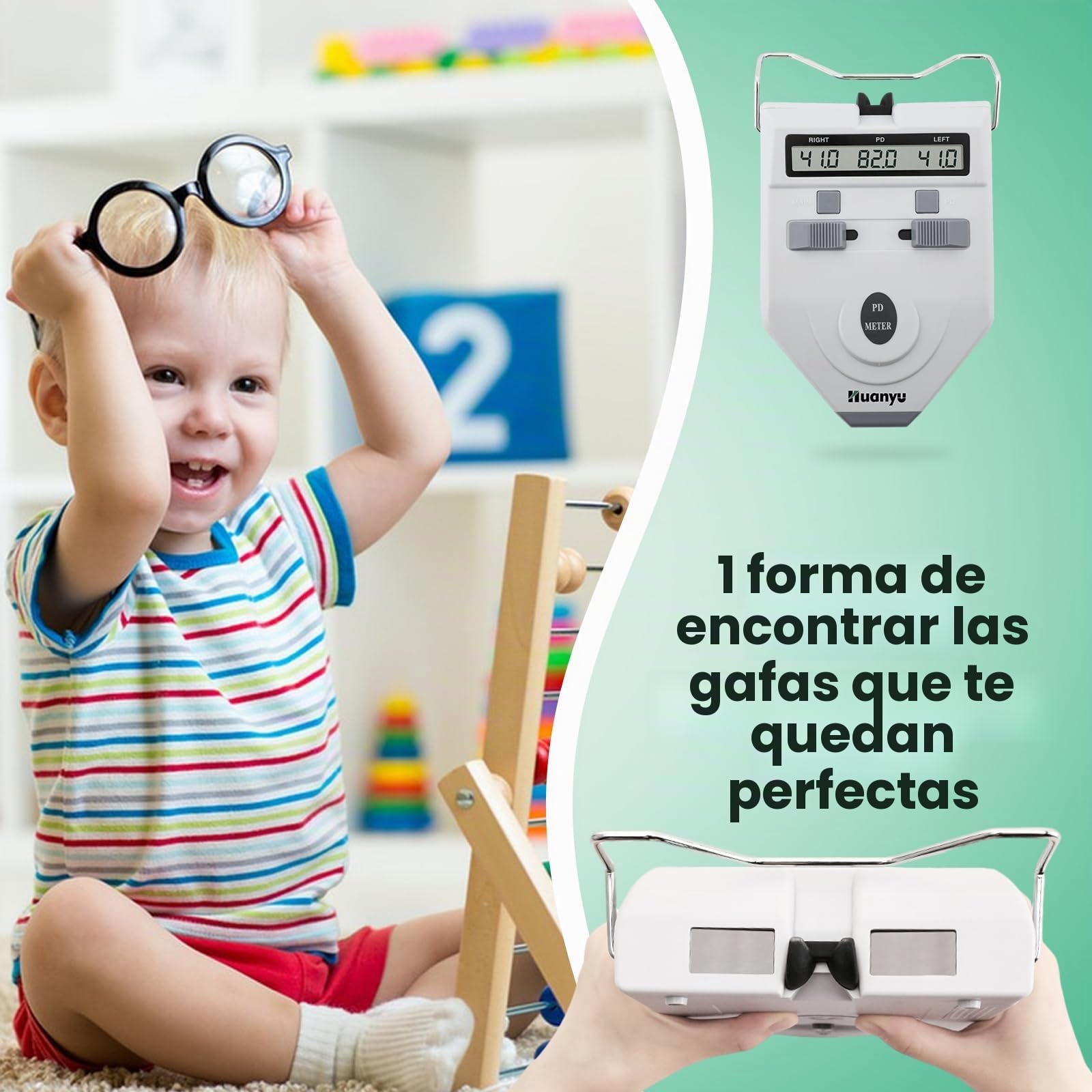Huanyu Óptico Digital Pupilómetro, 45-82mm, Precisión 0.1-0.5mm(LY-9A) | Con pantalla LCD, medidor de distancia pupilar para uso en optometría escola