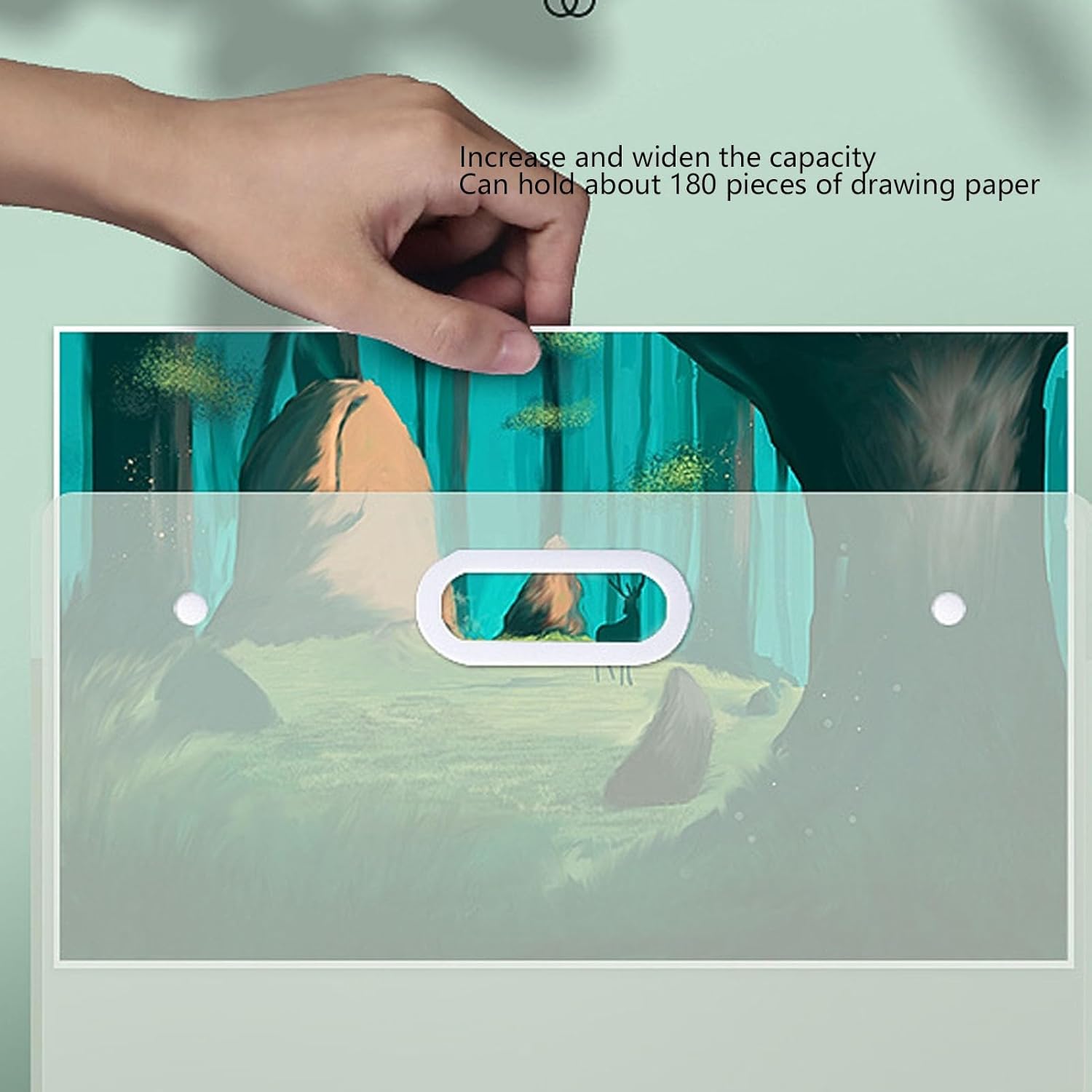 Pssopp Art Portfolio Bag, Lightweight Plastic Arts Folder with Handle, Large Capacity for Artwork Storage and Photography