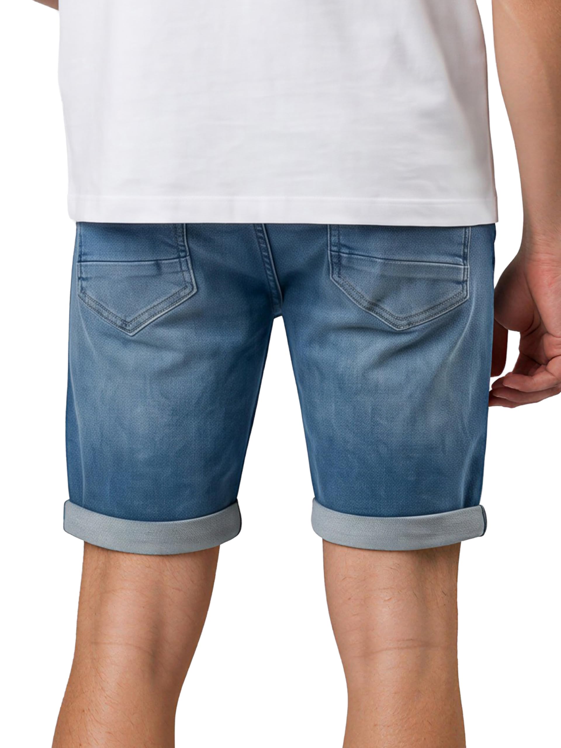 DENIMFY Jeans Shorts Herren Stretch Kurz Regular Fit DFAri Kurze Hose | Sommer Denim Einfarbig Grau Blau 31 32 33 34 36 38 40 42 44 46