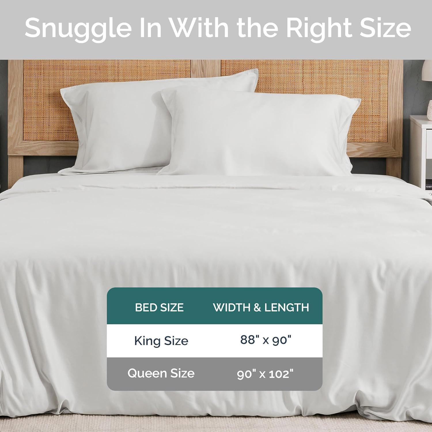 Duvet Cover Set - 100% Viscose Derived from Bamboo Duvet Cover Queen Size, 3 PC Luxury Cooling Duvet Cover for Hot Sleepers, Buttery Soft Comforter Cover & 2 PC Queen Pillowcases, Sage - Image 6