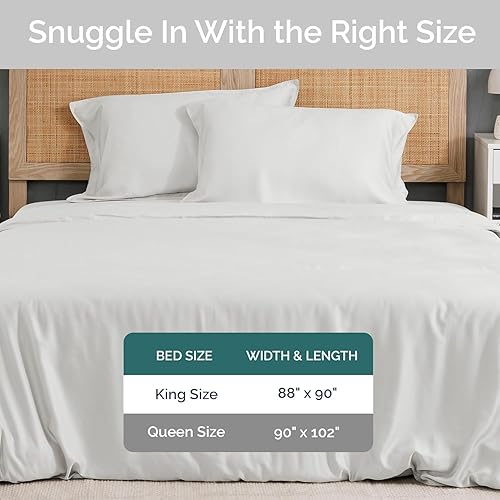Miniatura 6 de Juego de funda de edredón - Funda de edredón 100% viscosa derivada de bambú, tamaño Queen, 3 piezas de funda de edredón refrescante de lujo para