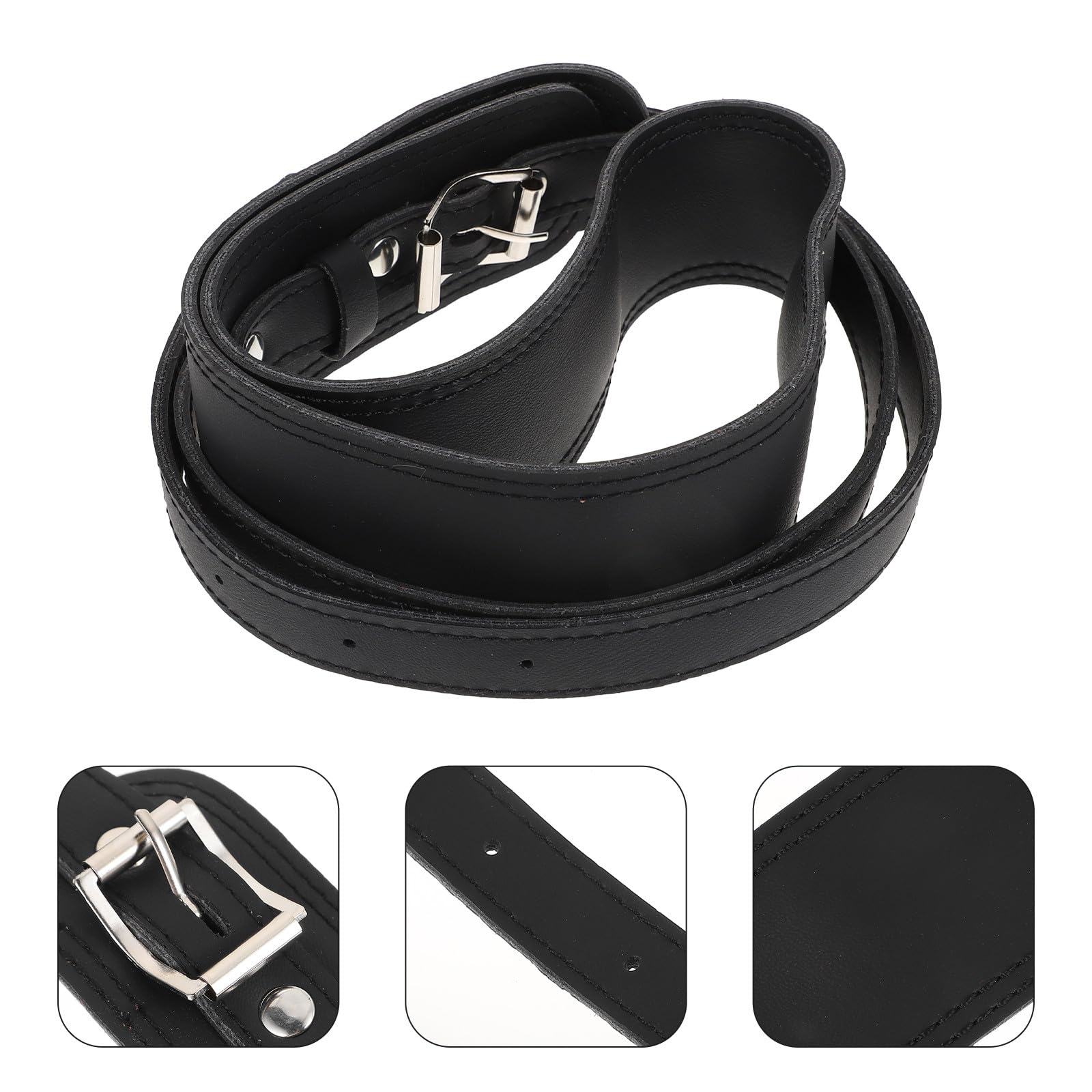 NOLITOY Correa de Hombro Ajustable para Tuba de Cuero Genuino, Cinturón Cómodo y Resistente para Instrumentos de Viento, Accesorio Portátil para Trombón y Tuba, Uso en Actuaciones