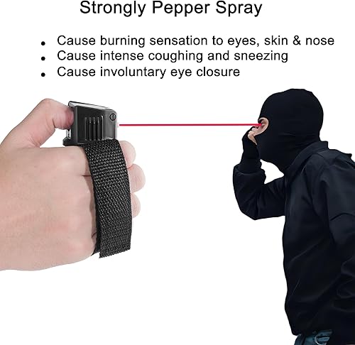 Miniatura 2 de Llavero de alarma personal en aerosol de pimienta, gel de defensa personal para mujeres, alarma de parada de puerta de hotel de viaje, antirrobo de