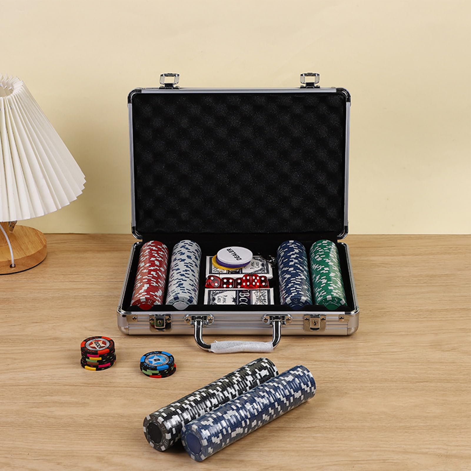 Pokerchips, Pokerchips, professionelles -Chips-Set, vielseitig | einsetzbar | buntes Pokerspiel mit nummerierten Chips, komplettes Pokerspiel für Turniere