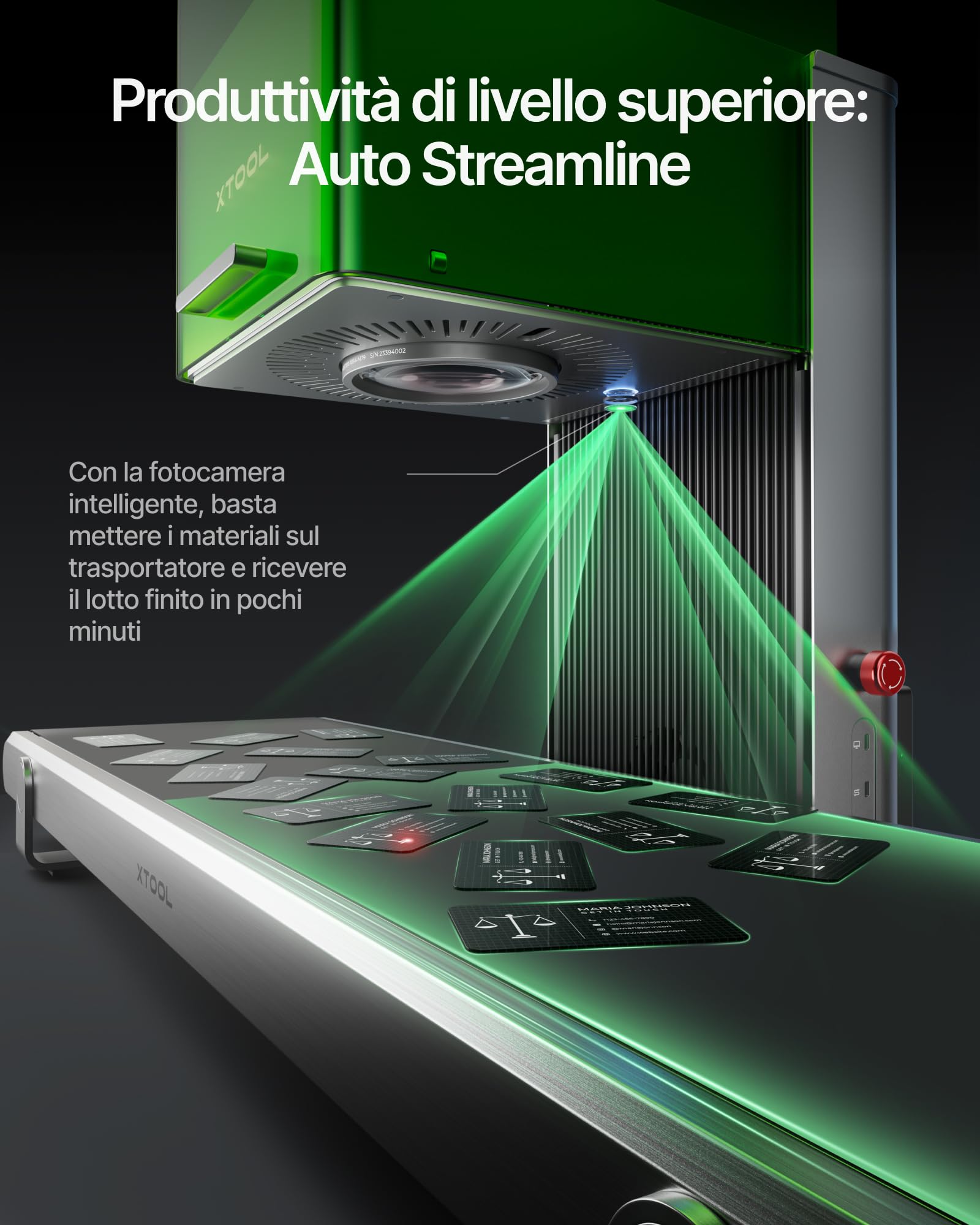 xTool F1 Ultra Incisore Laser Doppio Fibra e Diodo 20W, 10000 mm/s, Macchina Incisione e Taglio per Metallo e Legno, Fotocamera 16MP, Incisione 3D, per uso professionale in ambito commerciale