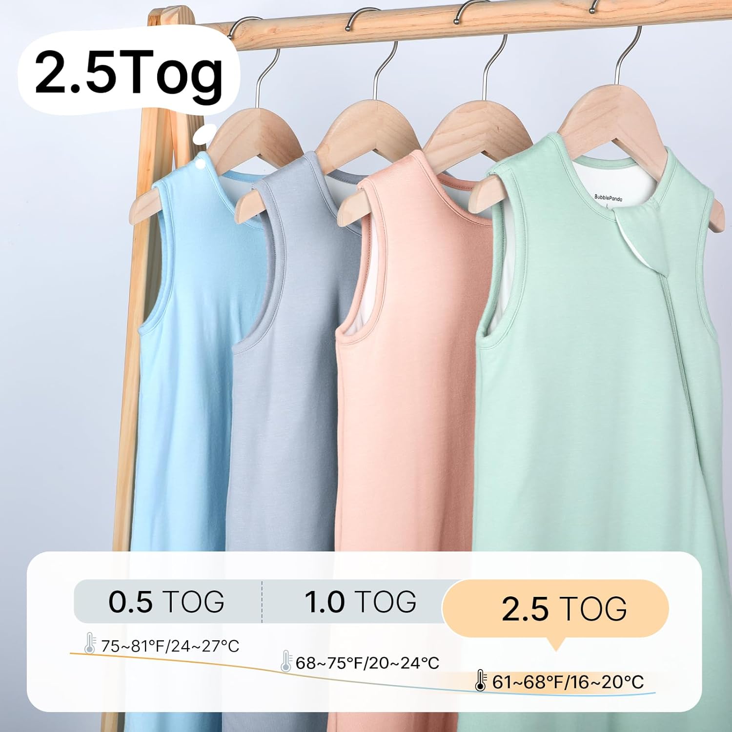 Rayon Made from Bamboo Sleep Sack 6-12 Months 2.5 Tog Winter Supersoft Toddler Sleep Sack for Unisex Girl Boy Thick Warm Baby Sleeping Bag 2-Way Zipper Baby Wearable Blanket - Image 7