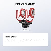 Vista 7 de NEEWER Microphone Shock Mount with Cold Shoe, 1/4" Thread for Camera Cages, Boom Arm Pole Stands, Tripods, Mic Holder Compatible with VM15 Rode NTG