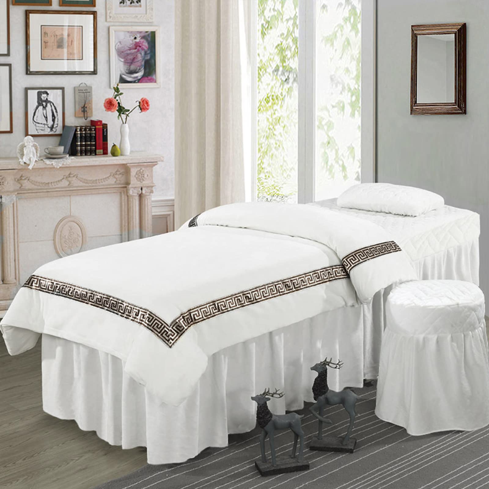 Couvre-lit de massage en velours de cristal épais pour table de spa de luxe
