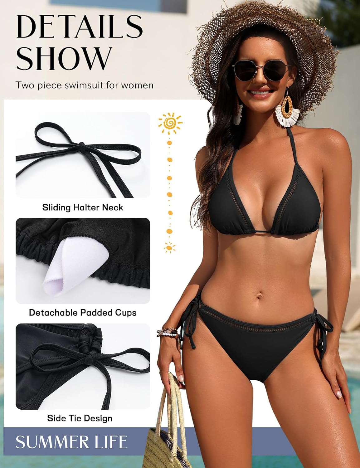 Women Triangle Bikini Sets Sexy Halter String Two Piece Swimsuits Tie Hollow Out Bathing Suit High Cut Swimwear - Image 4