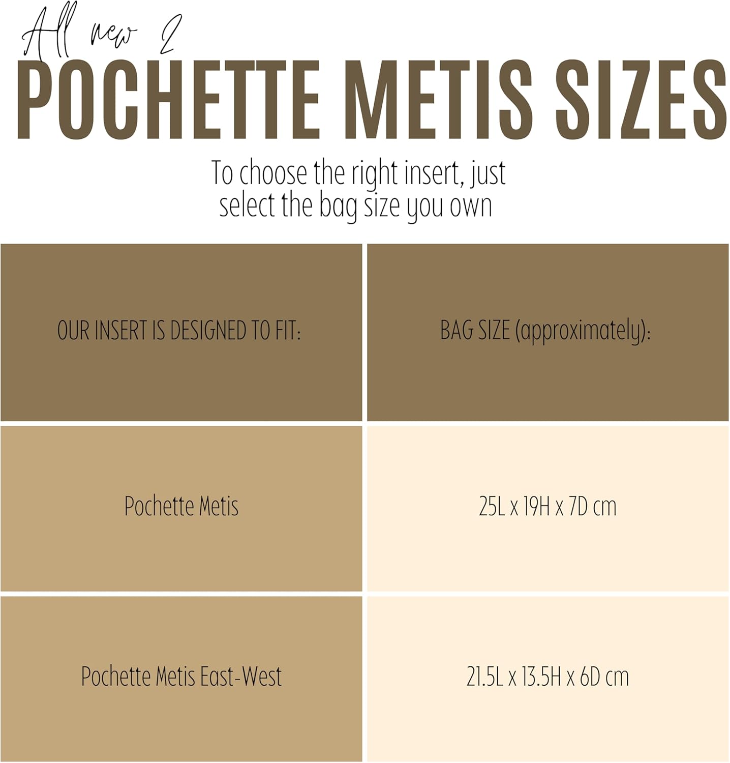 Divitize Premium Purse Organizer compatible with Pochette Metis East-West Bag Insert — Perfect Fit, Durable Quality Felt, Full Coverage & No Bulking, 24+ Shades (For Metis, Brown)