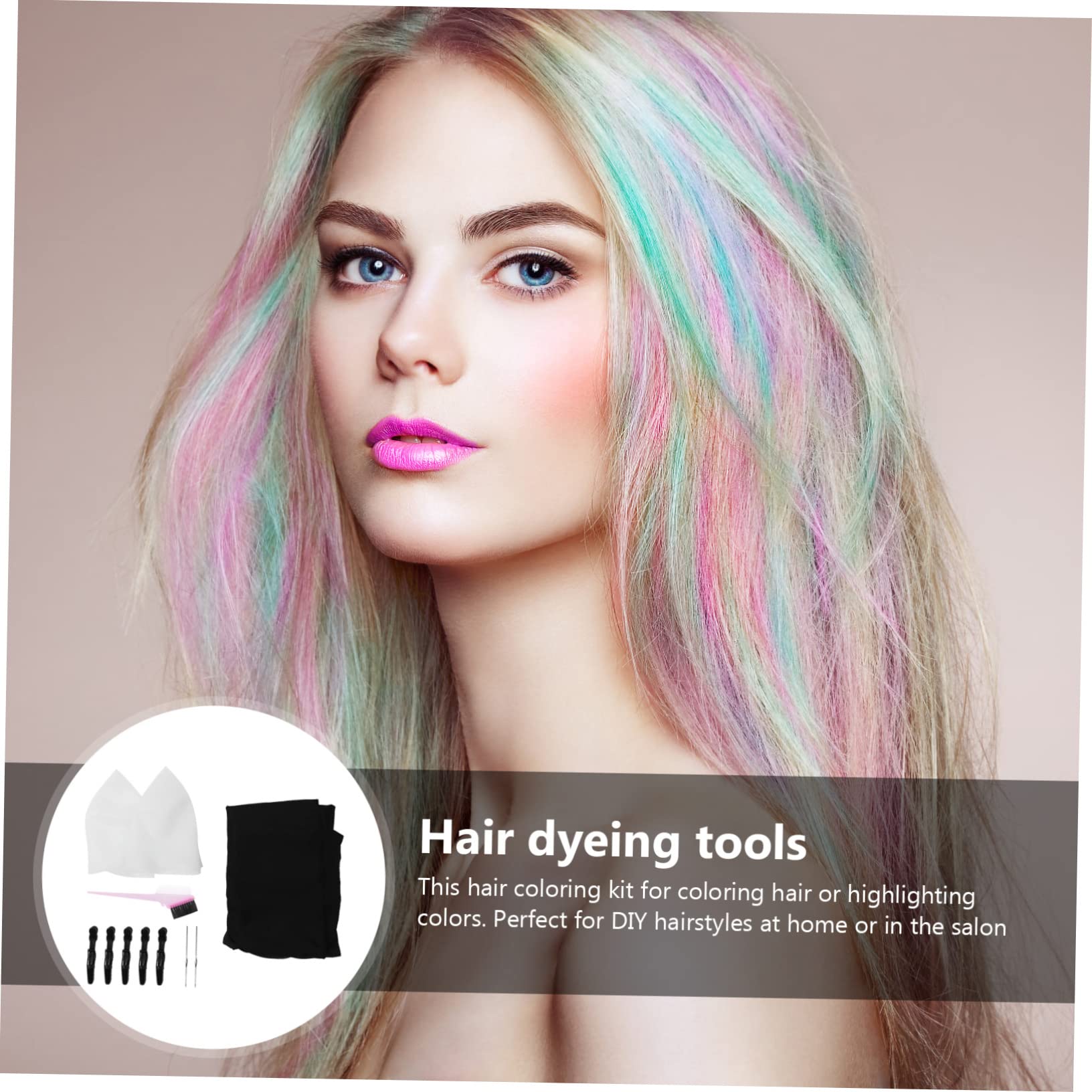 Didiseaon 11pezzi Kit per Tintura Capelli Cuffia in Silicone Ganci Riutilizzabili per Mèches Spazzola Clip e Scialle per Colorazione Fai da Te e Salone