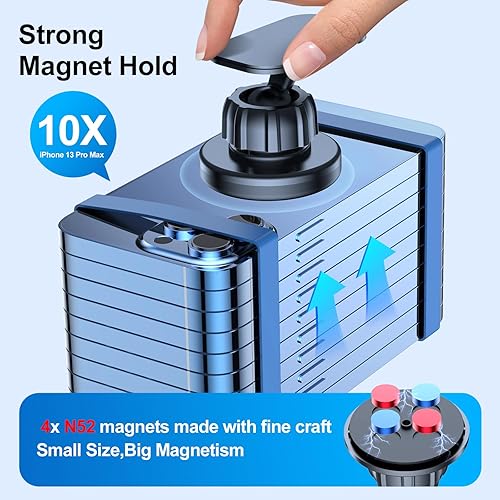 Miniatura 4 de Paquete de 2: soporte magnético para teléfono para automóvil, imán fuerte, soporte magnético para teléfono para automóvil [4 placas] soporte