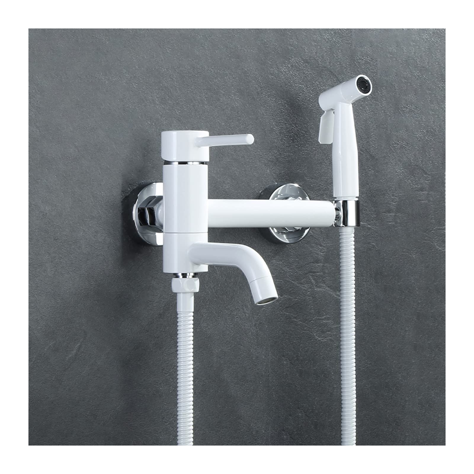 ZQFHSX Handheld Bidet Sprayer for Toilet, White Baby Cloth Diaper Kit,304 Stainless Steel Adjustable Pressure Faucet Set with Hose,B LWX