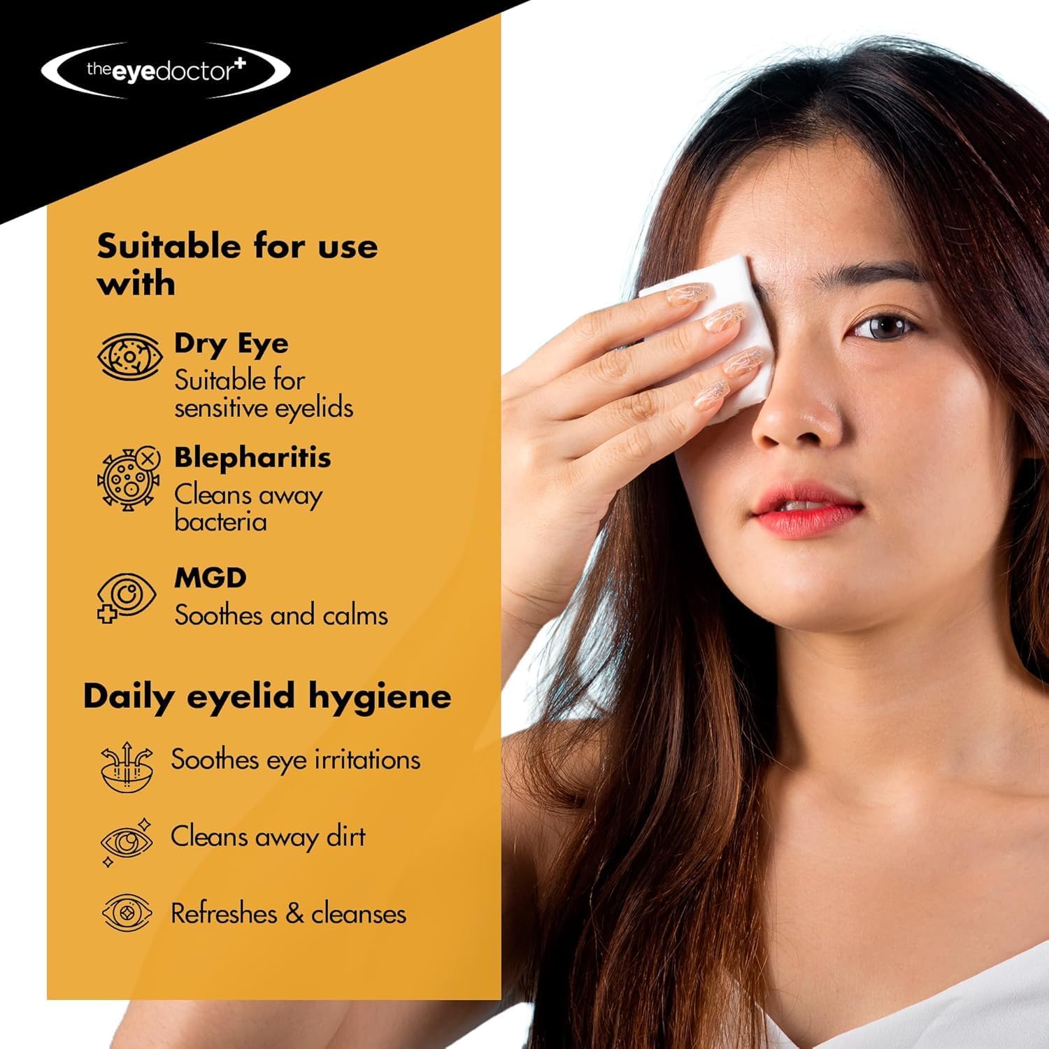 The Eye Doctor Biodegradable Eyelid Wipes - 20 x Single Use Eye Cleaning Wipes for Daily Lid Care - Individual Preservative Free Sensitive Eye Cleaner - Soothes Cleans and Refreshes - Image 3