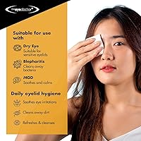 Vista 3 de The Eye Doctor Toallitas biodegradables para párpados, 20 toallitas de limpieza de ojos de un solo uso para el cuidado diario de la tapa, limpiador