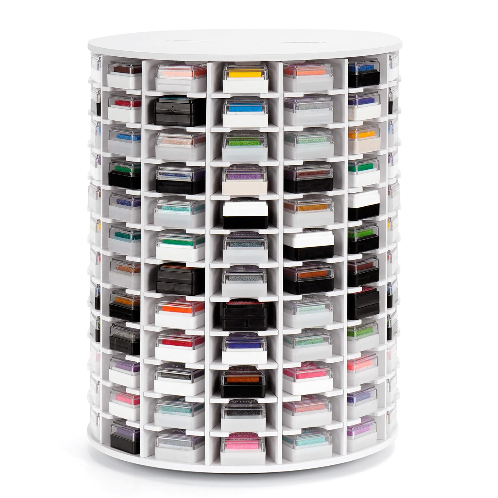 SANFURNEY Rotating Mini Ink Pad Organizer 168 Slots for 1.3" x 1.3"