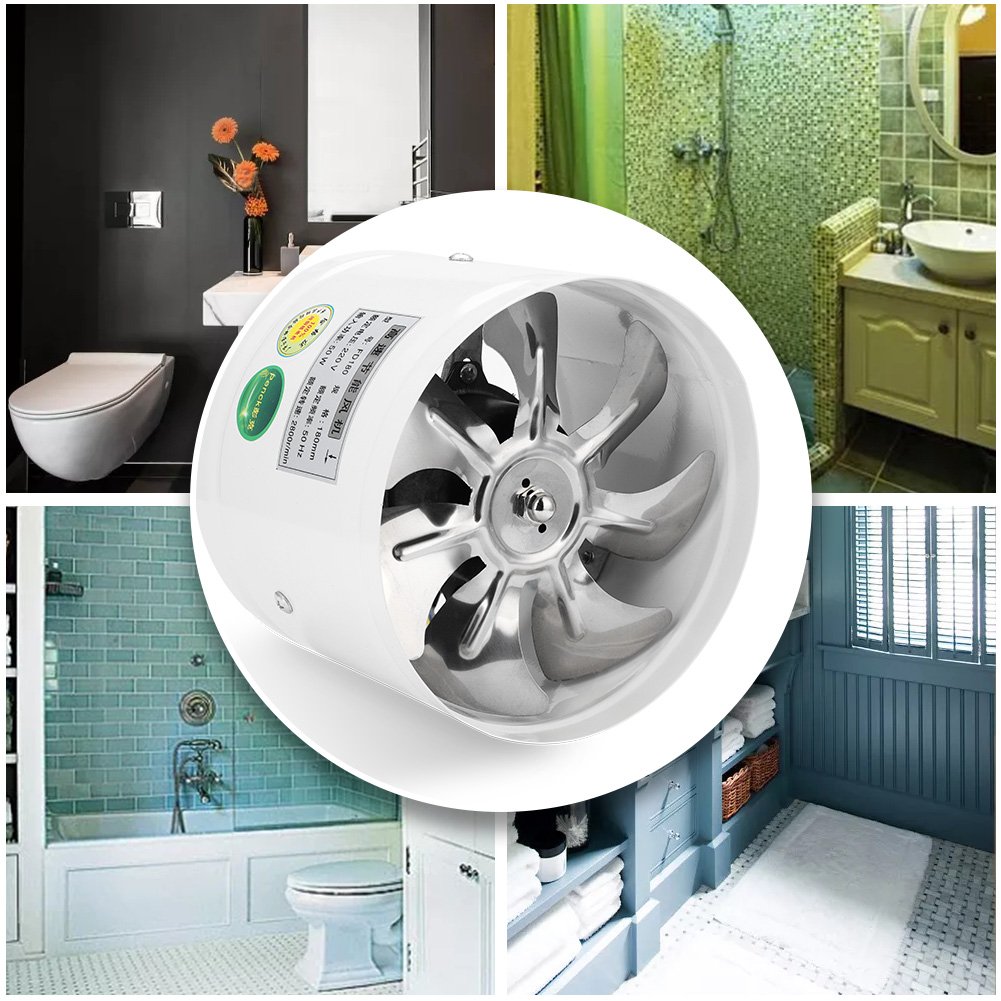 7” 50W 220V Montaggio a Parete Ventilatori di Scarico Ventola di Aerazione Ventola Ventilazione Interna Dispositivo Scarico Soffiante Silenzioso per Casa Bagno Cucina Box Auto Condotto Dell'aria