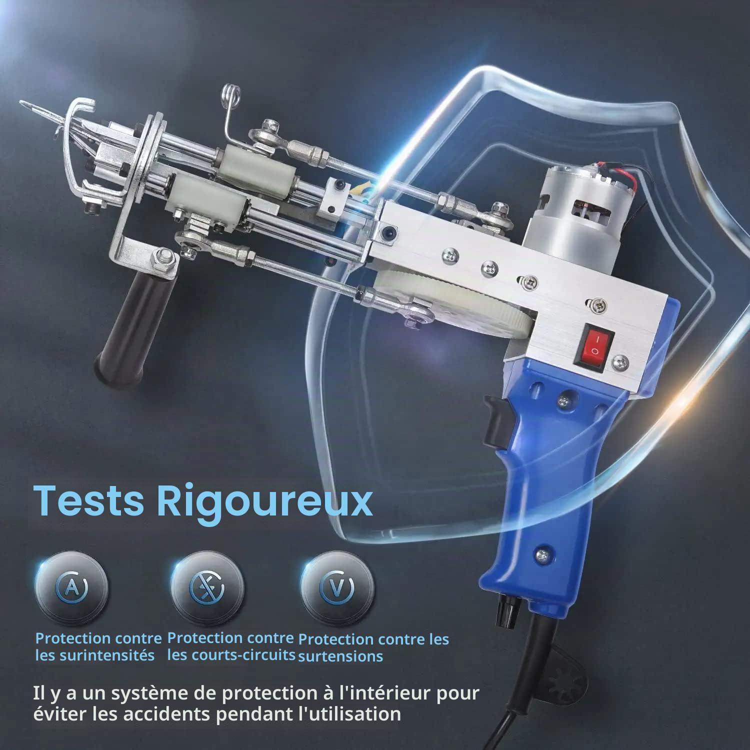 Électrique Tufting Gun Set,Pistolet À Touffeter 2in1 Bricolage à Domicile,avec Fil De Laine Et tufting Toile Et Aux DÉbutants pour Artisanat Tapis Vêtements
