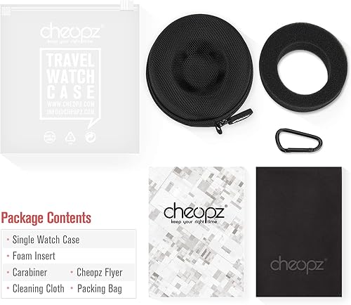 Vista 6 de Caja de viaje para relojes de pulsera y relojes inteligentes de hasta 1.969 in, color negro, Negro -, CasualViajeGimnasioSolteroPortátil