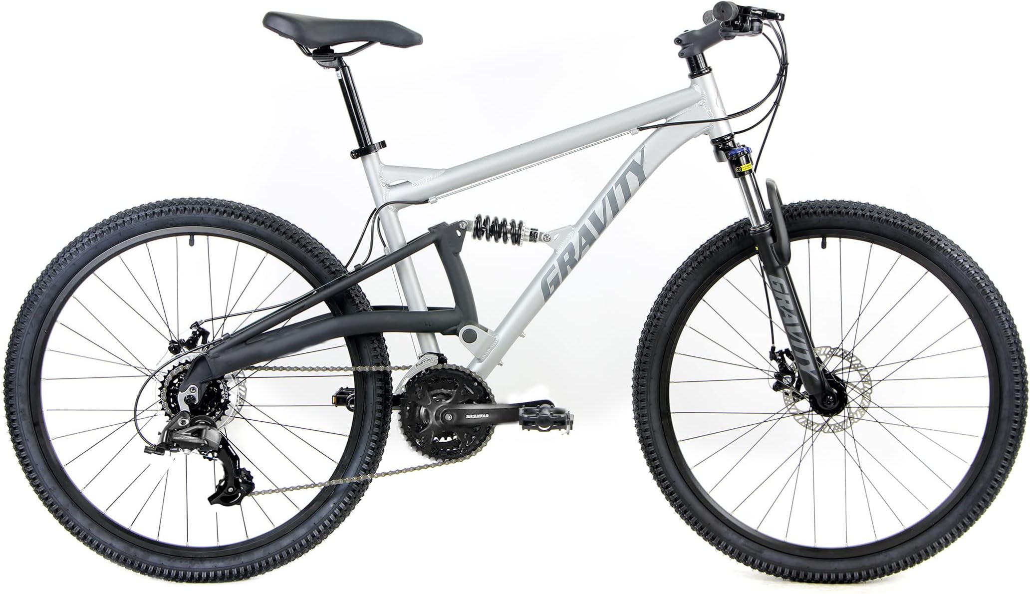 Gravity FSX 29DLX 24 Dual Suspension Mountain Bike with Disc Brakes Matt Ti Gray (19 inch = Lrg fits* 6'1" to 6'3")
