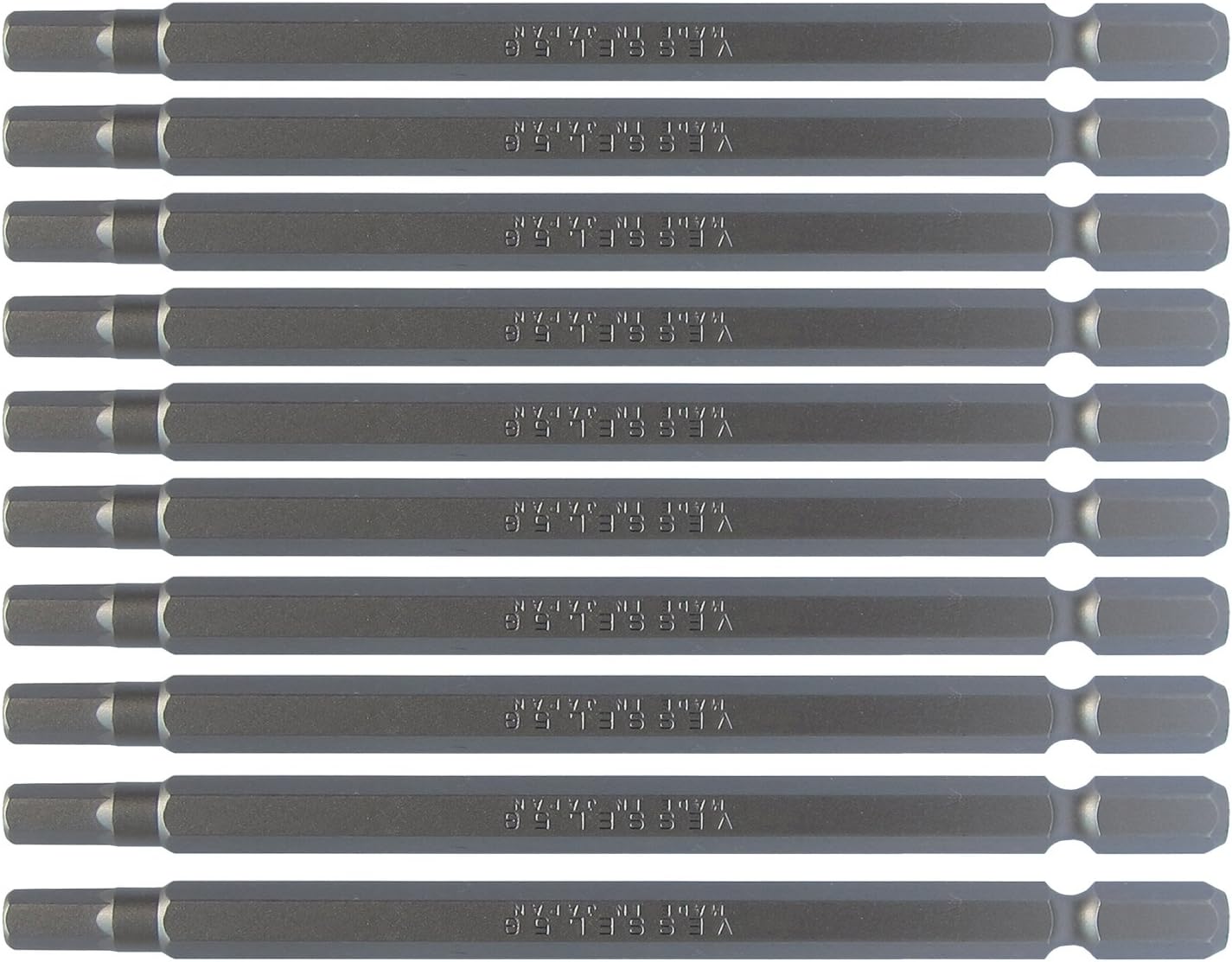 Vessel Hex Bit Hex Socket Bolt for Screws, 0.2 x 4.3 inches (5 x 110 mm), Set of 10, Hardness: H (High Hardness) A16 ZP