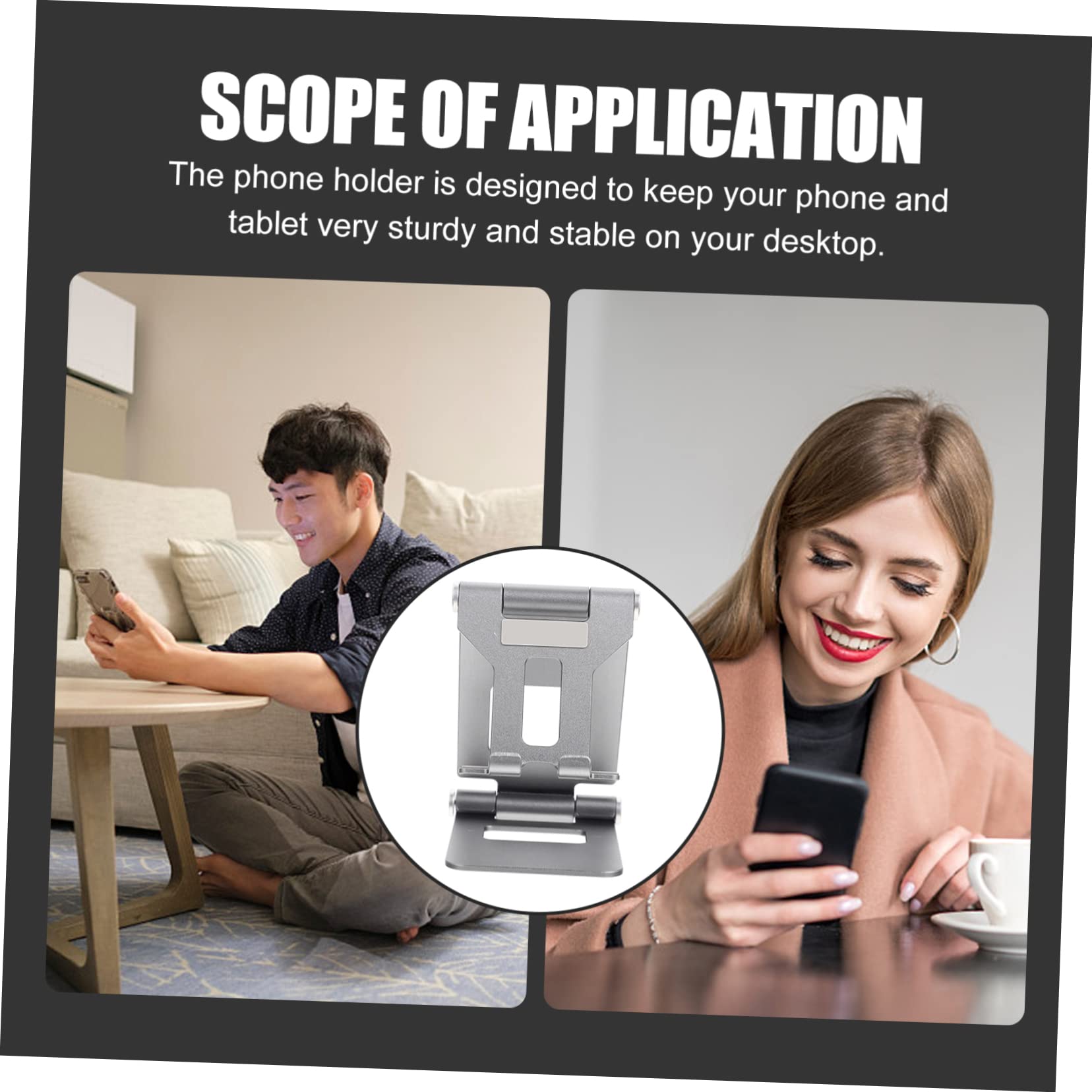 Gatuida 3pezzi Supporto Pieghevole Per Telefono e Tablet Da Scrivania Supporto Portatile Per Ufficio Salotto e Camera Da Letto Design Compatto e Pratico Stabilità Ottimale Su Superfici